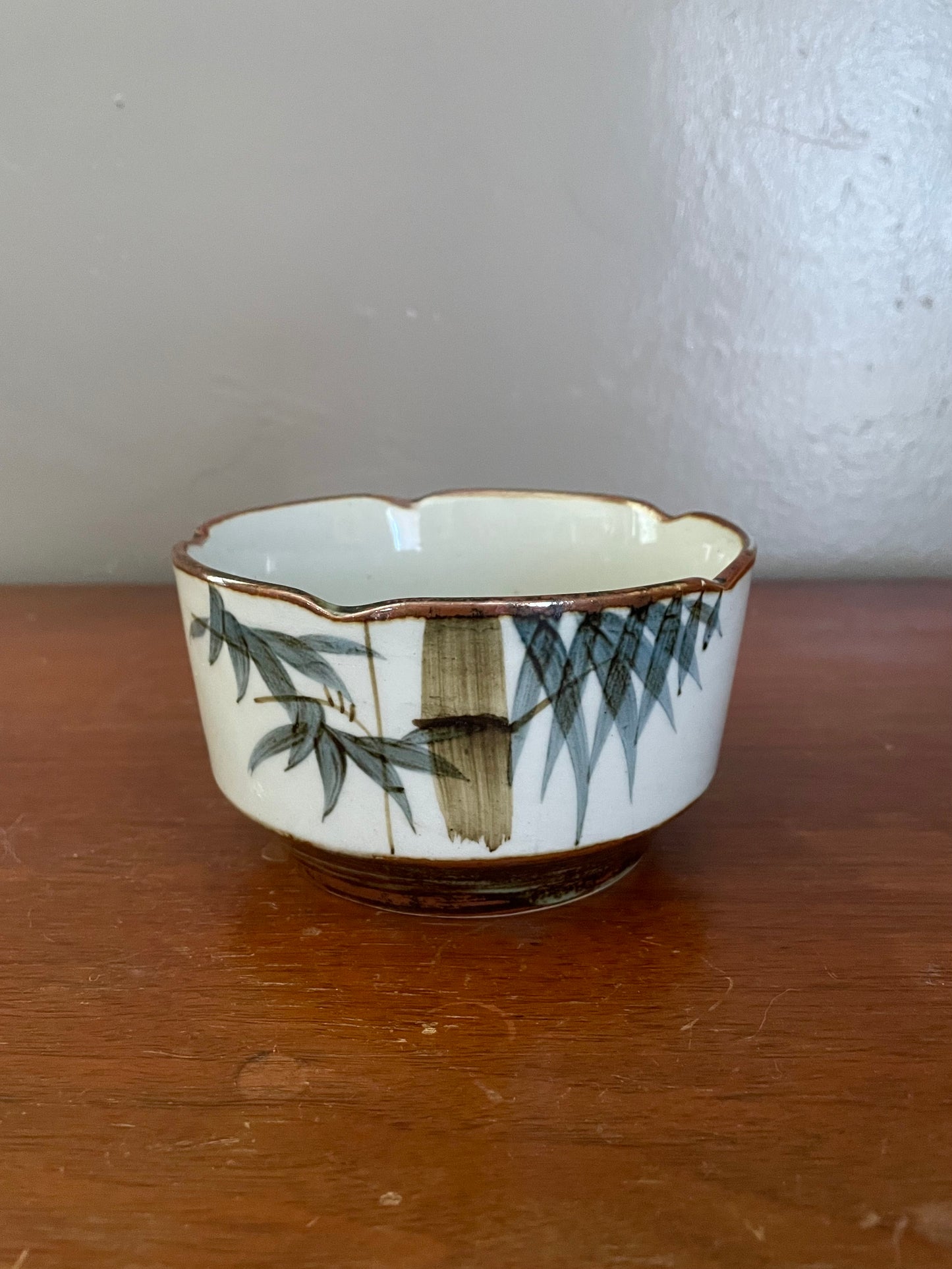 Hand Painted Asian Bamboo Bowl