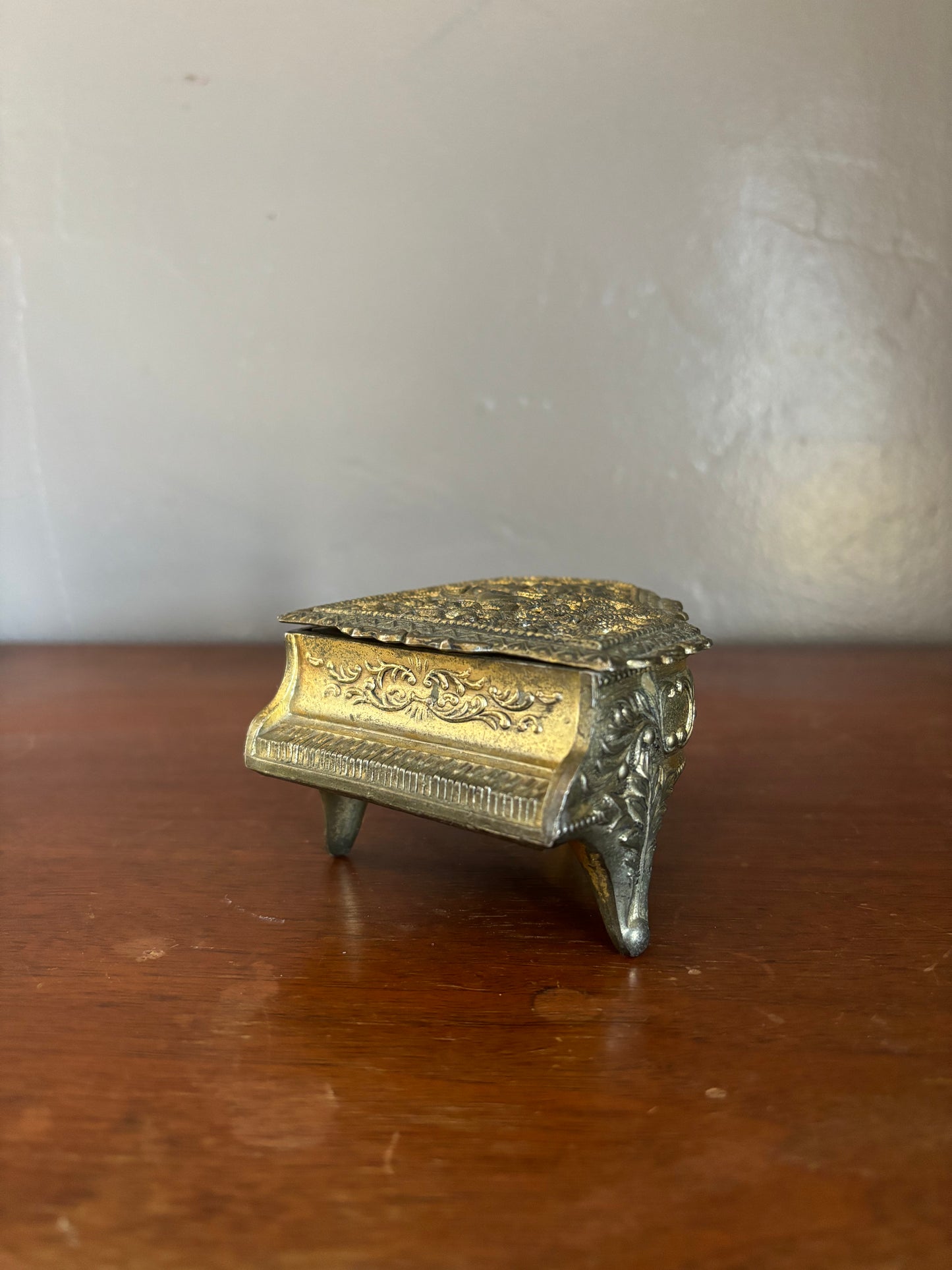 Vintage Brass Grand Piano Music Box