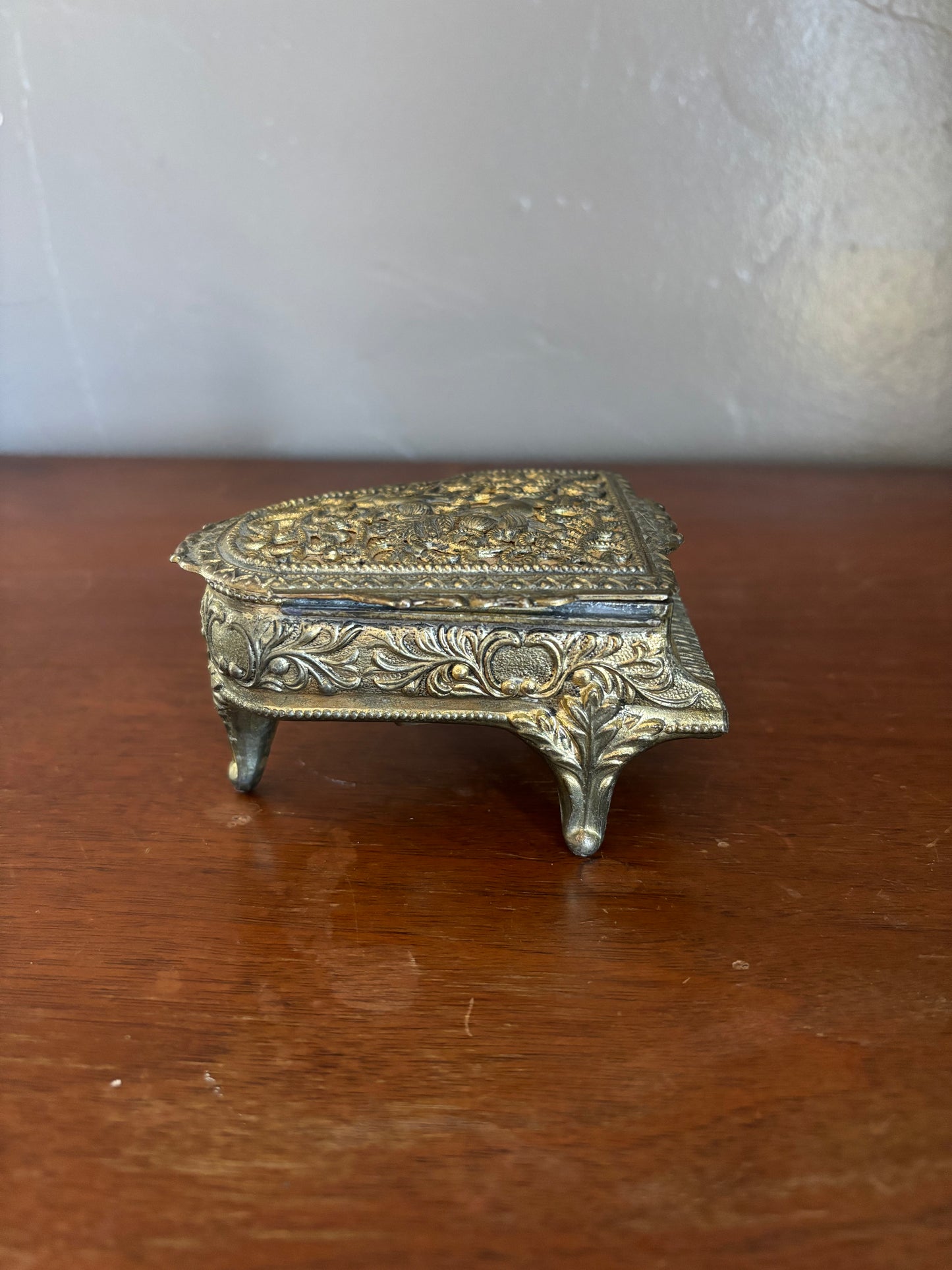 Vintage Brass Grand Piano Music Box