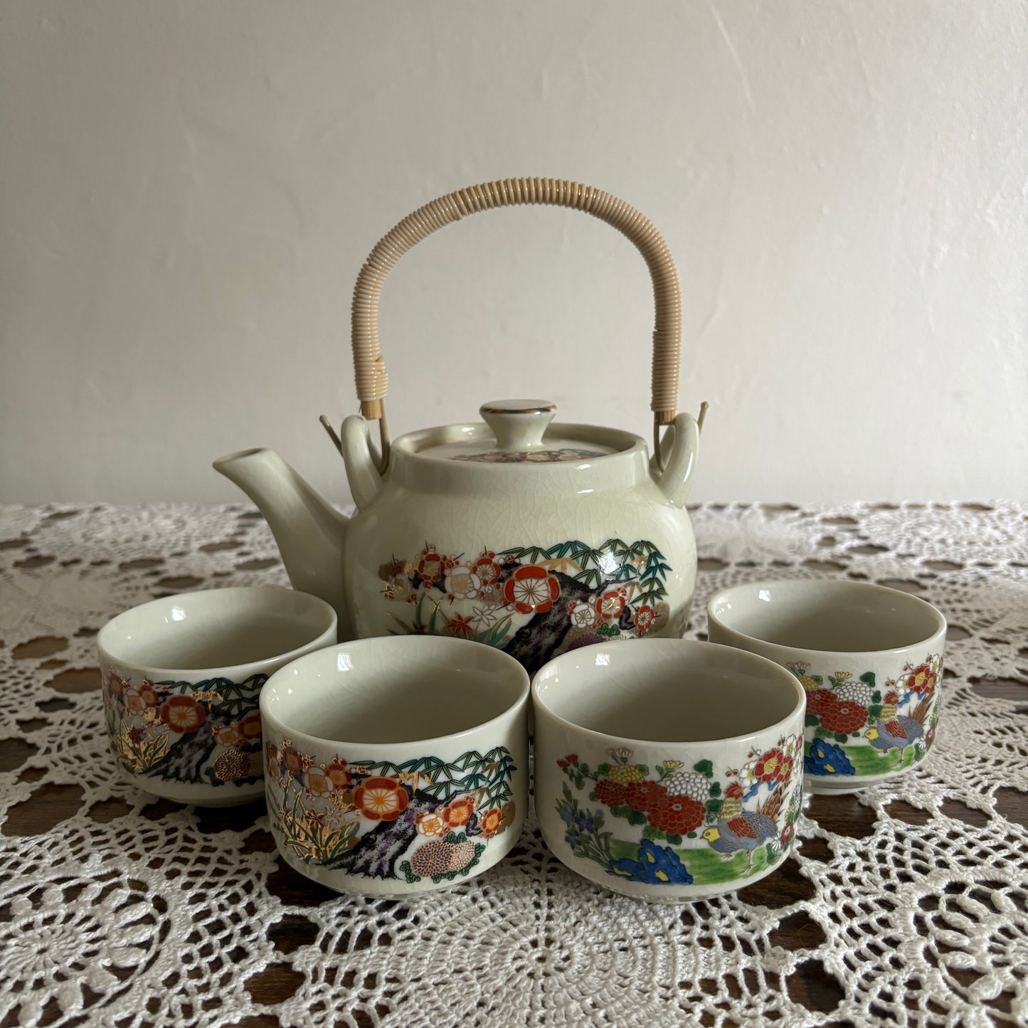 Vintage 1960 Kutani Japanese Tea Set