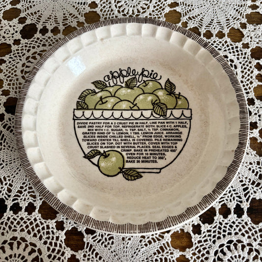 Vintage Apple Pie Recipe Dish