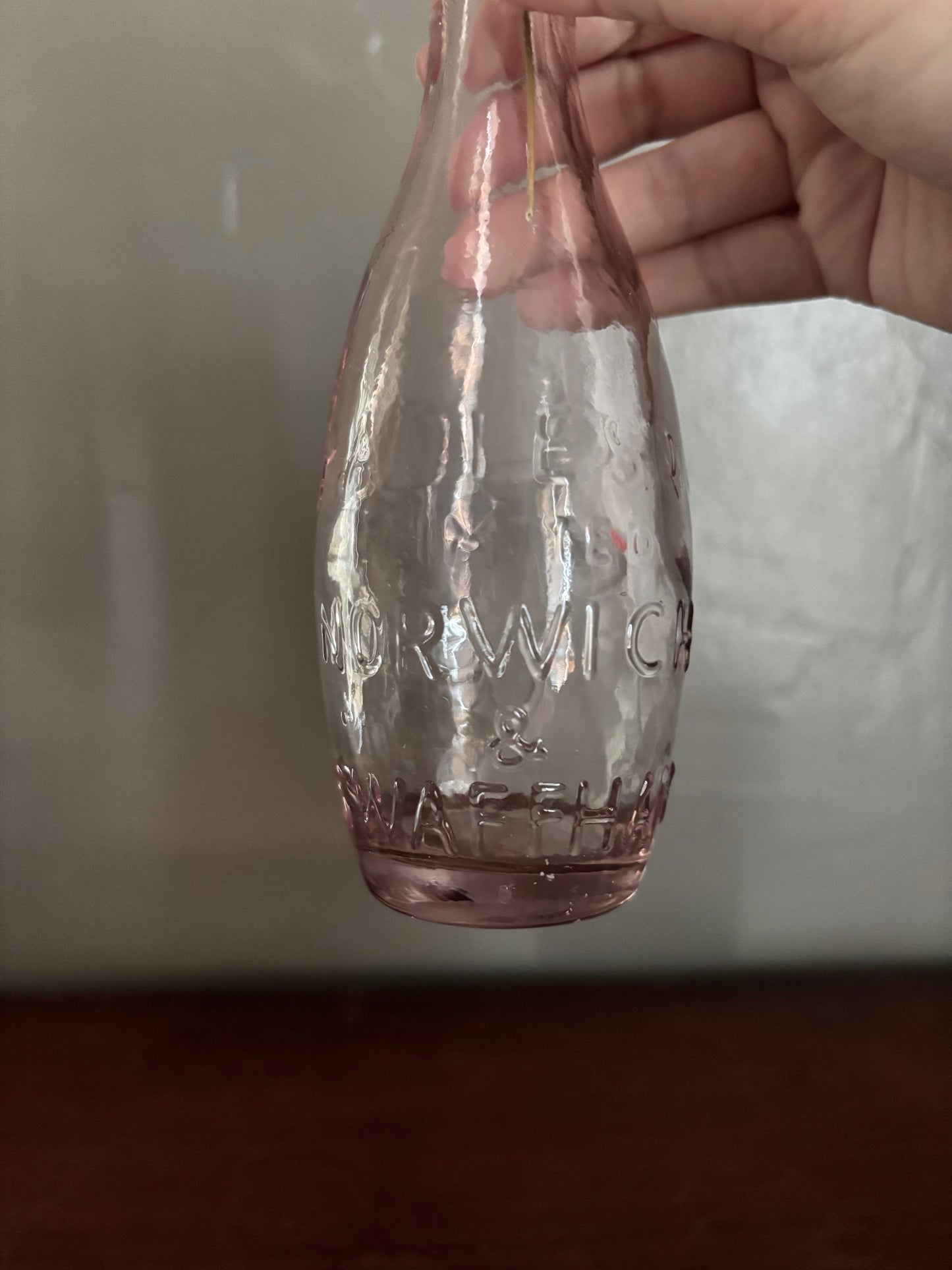 Small Vintage Pink Glass Vase