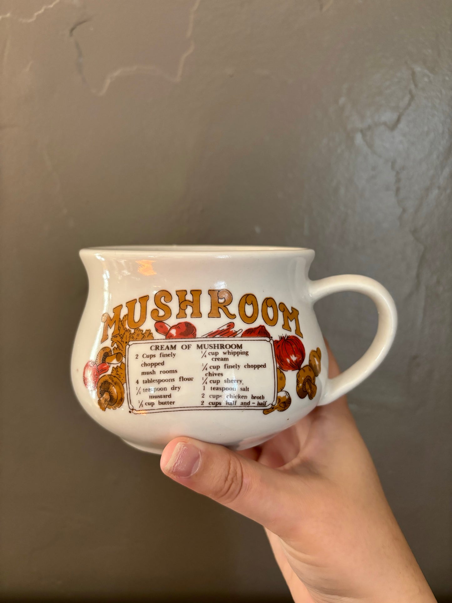 Vintage Mushroom Soup Mug