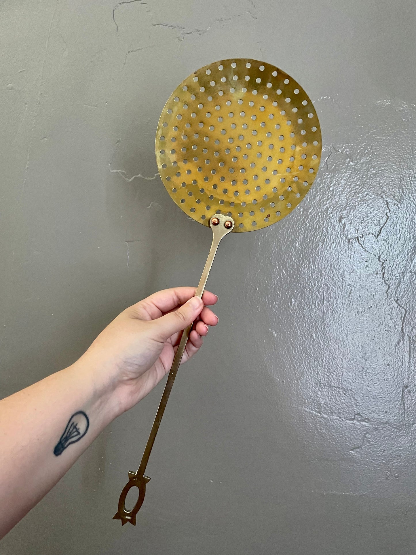 Vintage Copper Strainer Wall Decor