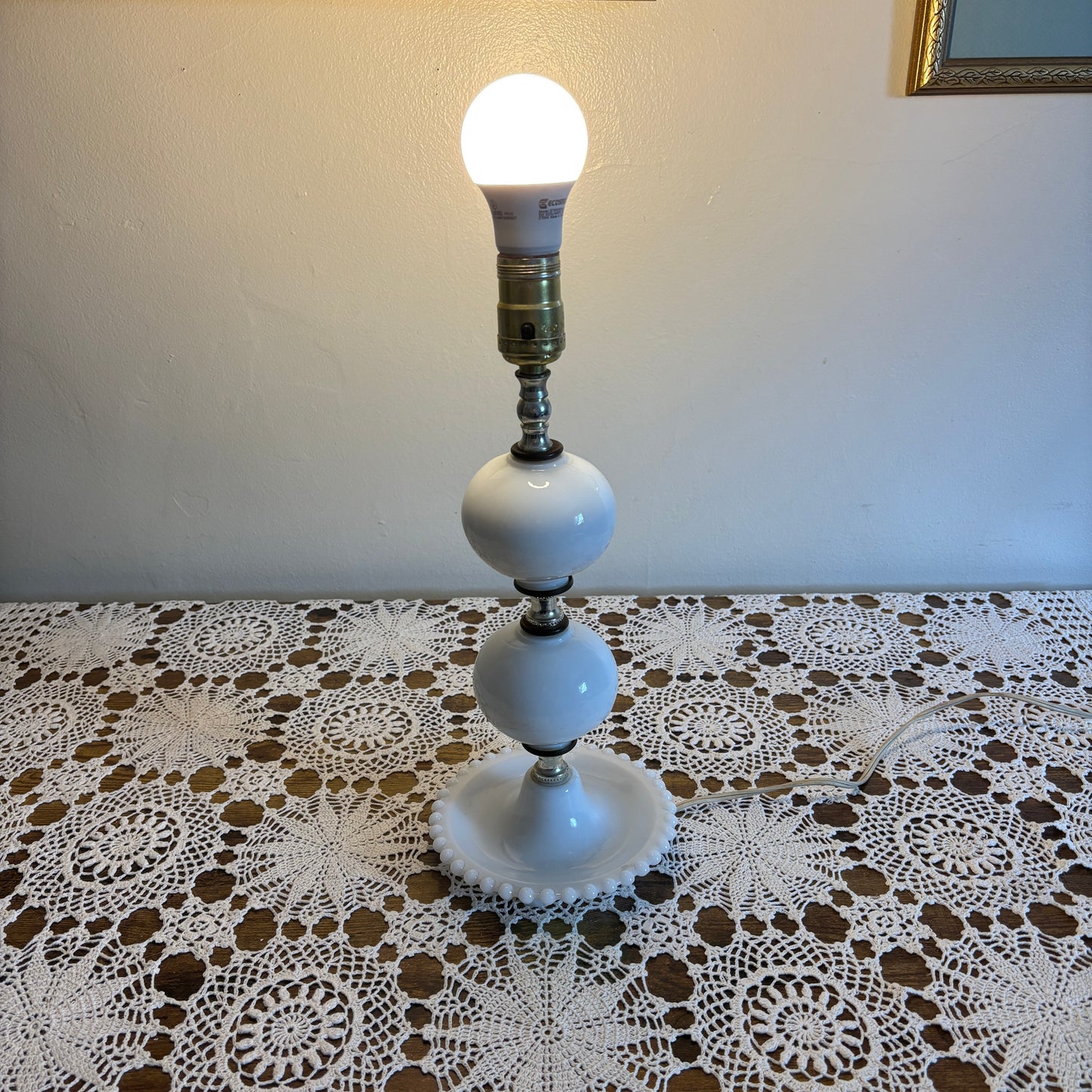 Vintage Milk Glass Lamp