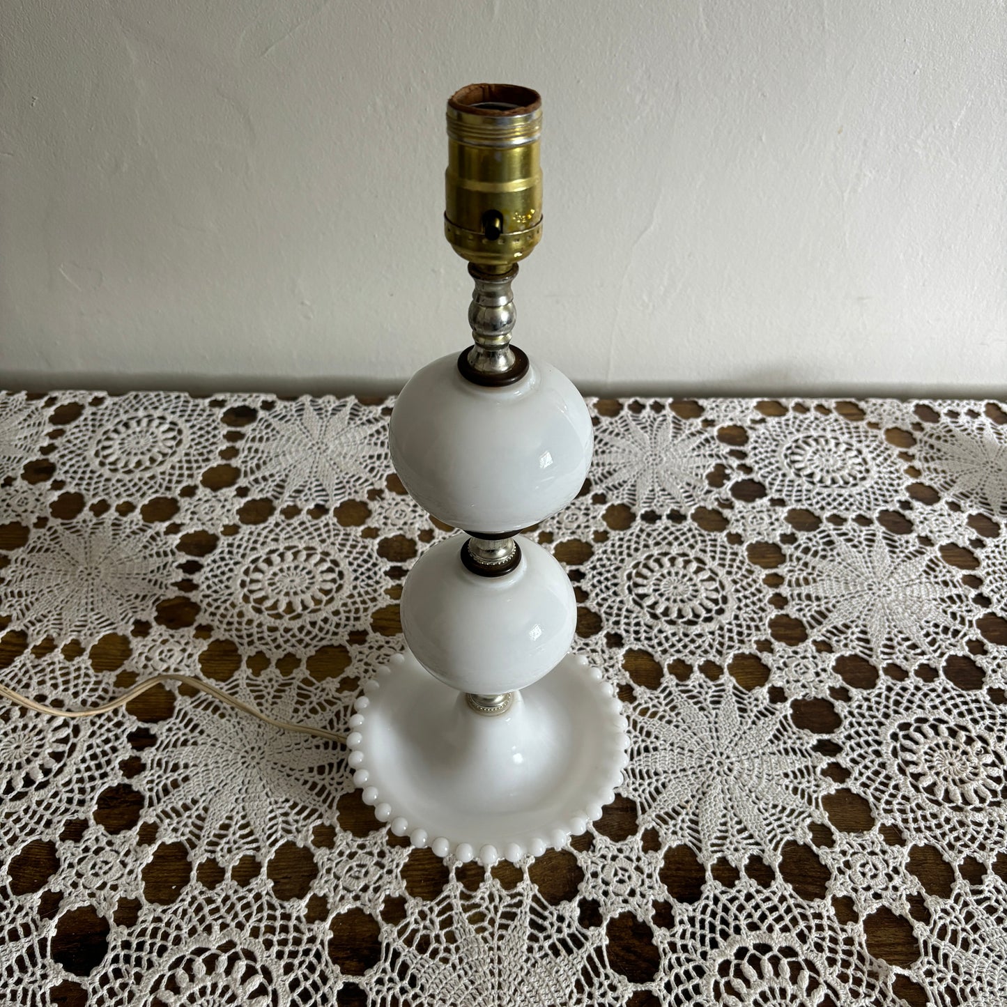 Vintage Milk Glass Lamp