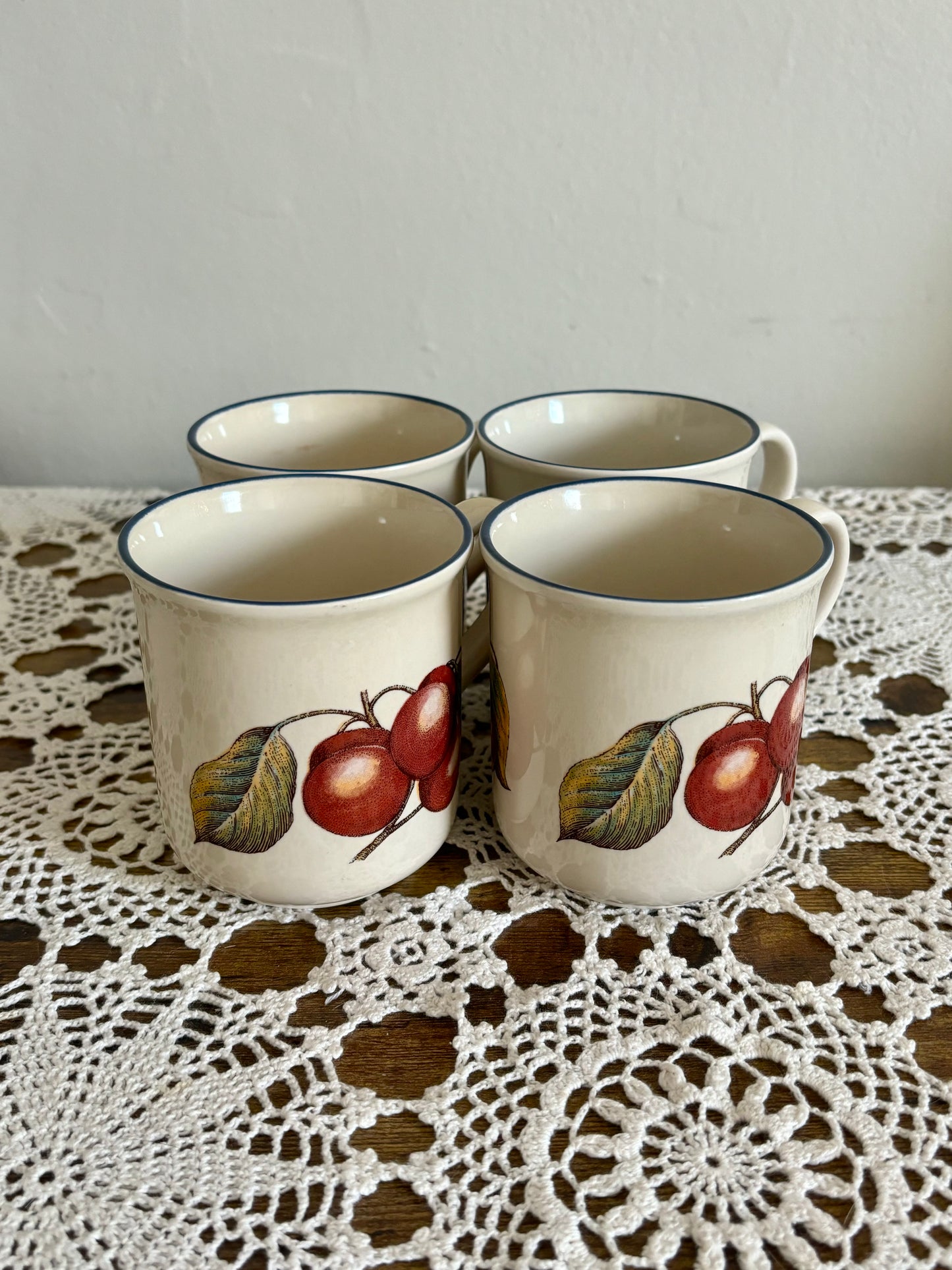 Vintage Staffordshire Cherry Mugs