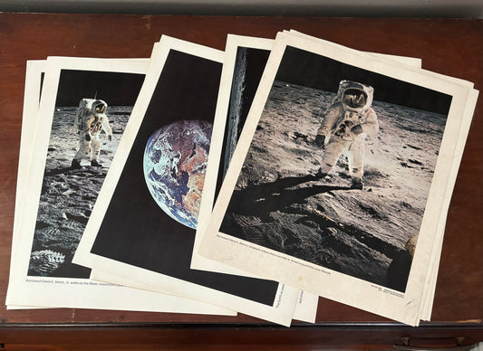 Vintage 1969 NASA Moon Landing Photo Print Set