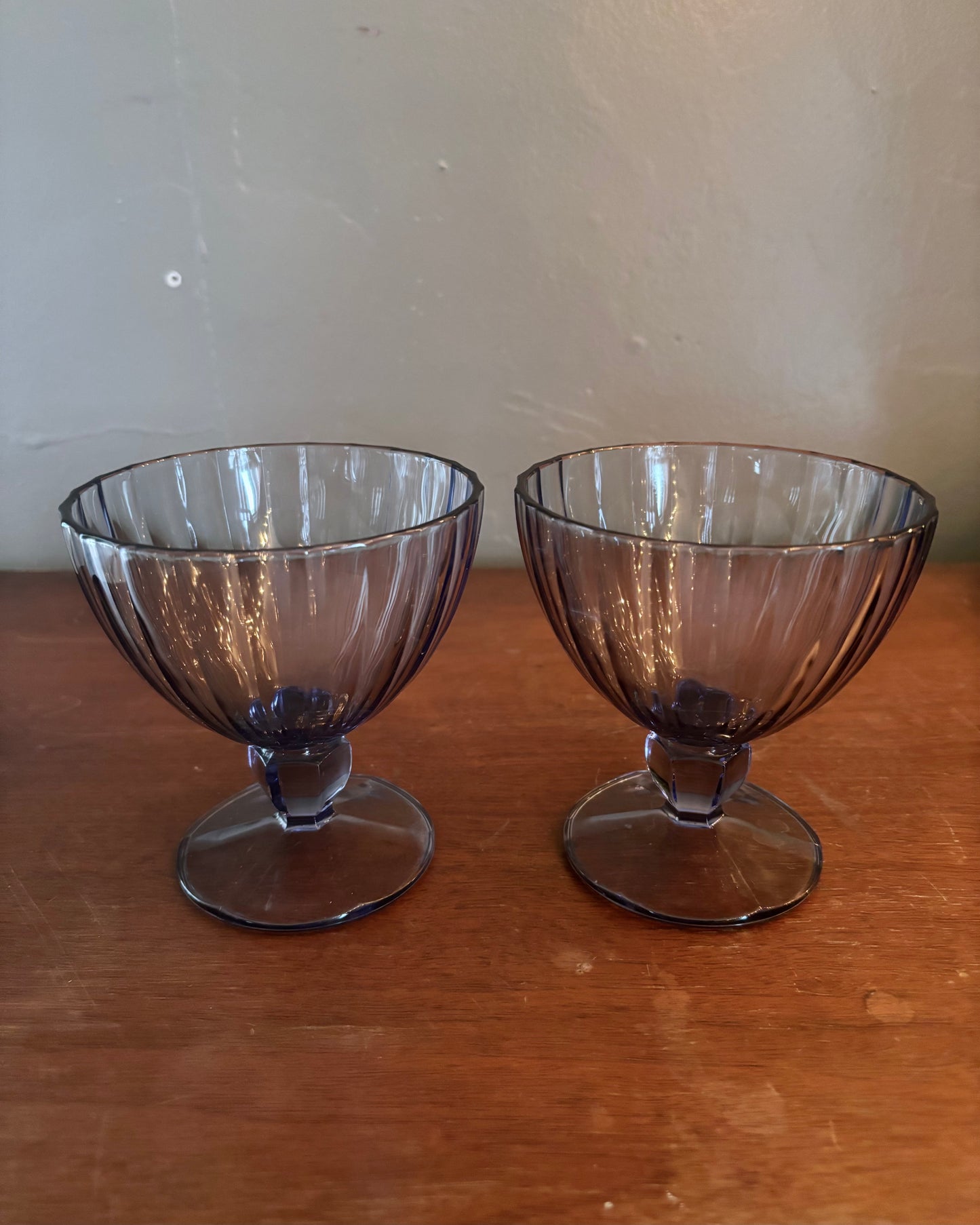 Vintage Purple Glass Sundae Cups