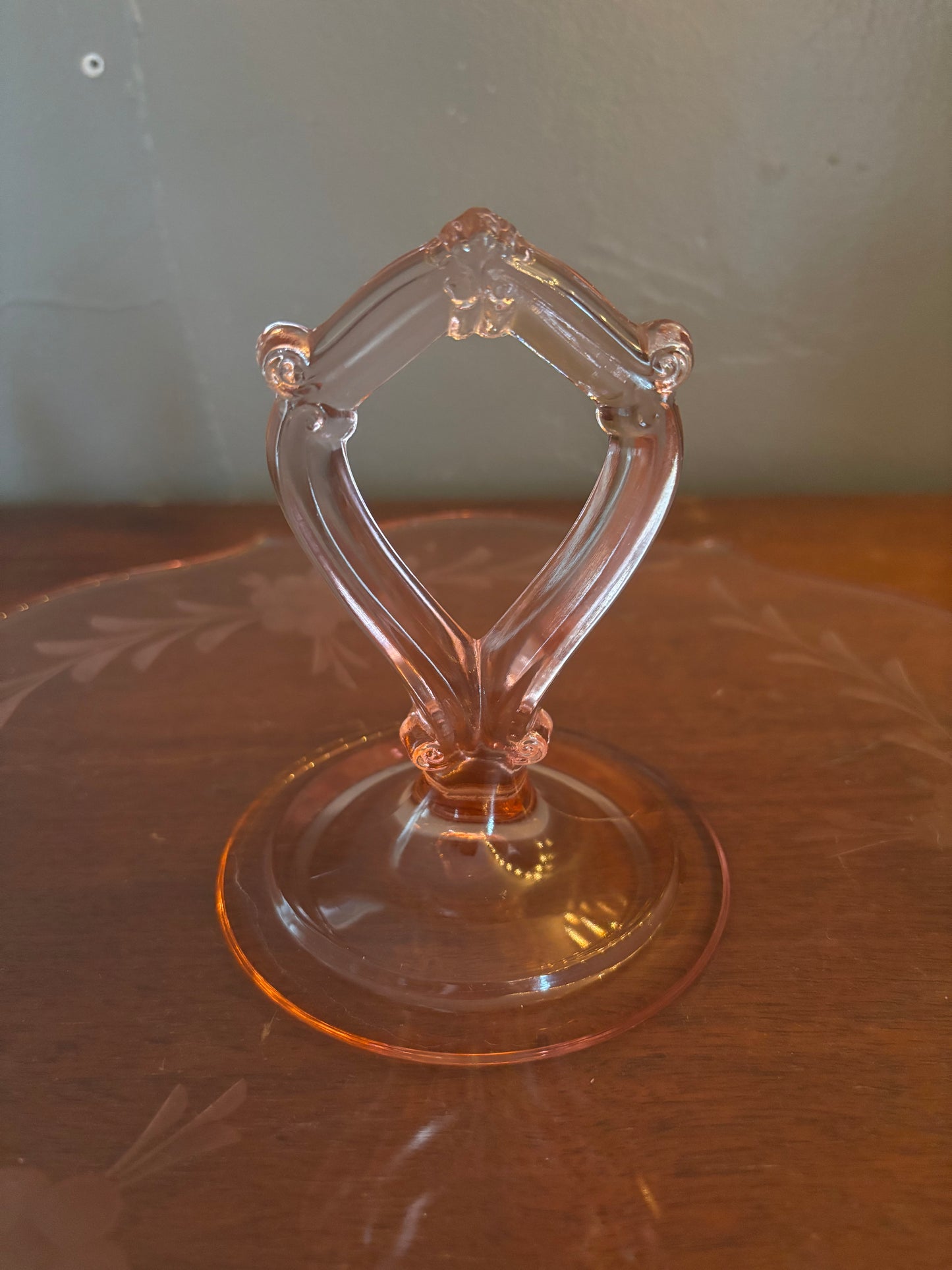 Pink Depression Glass Tidbit Tray