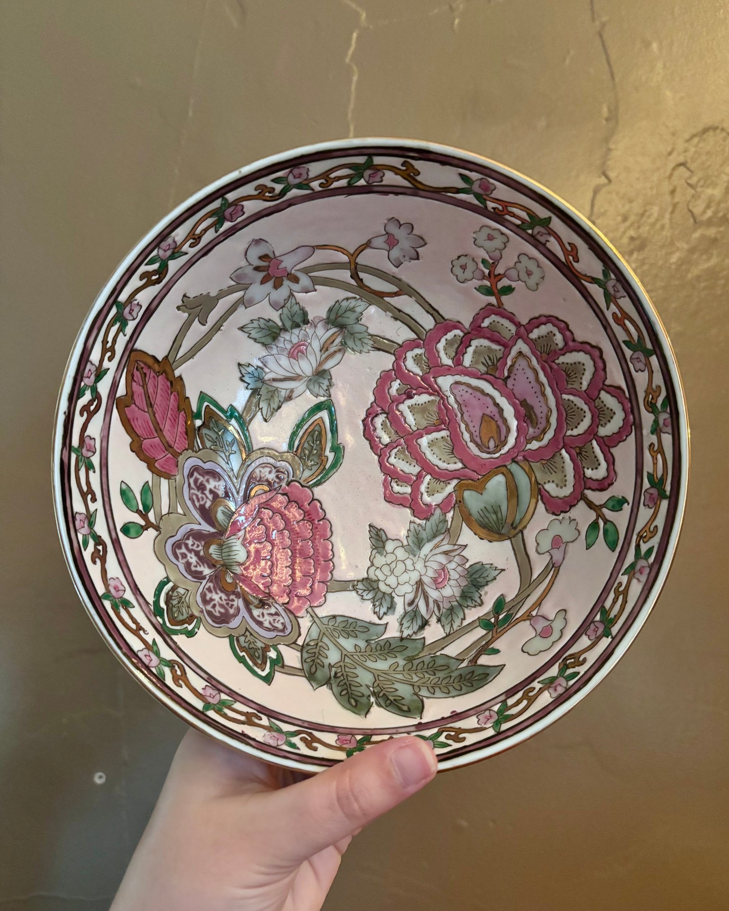 Vintage Hand Painted Chinoiserie Bowl