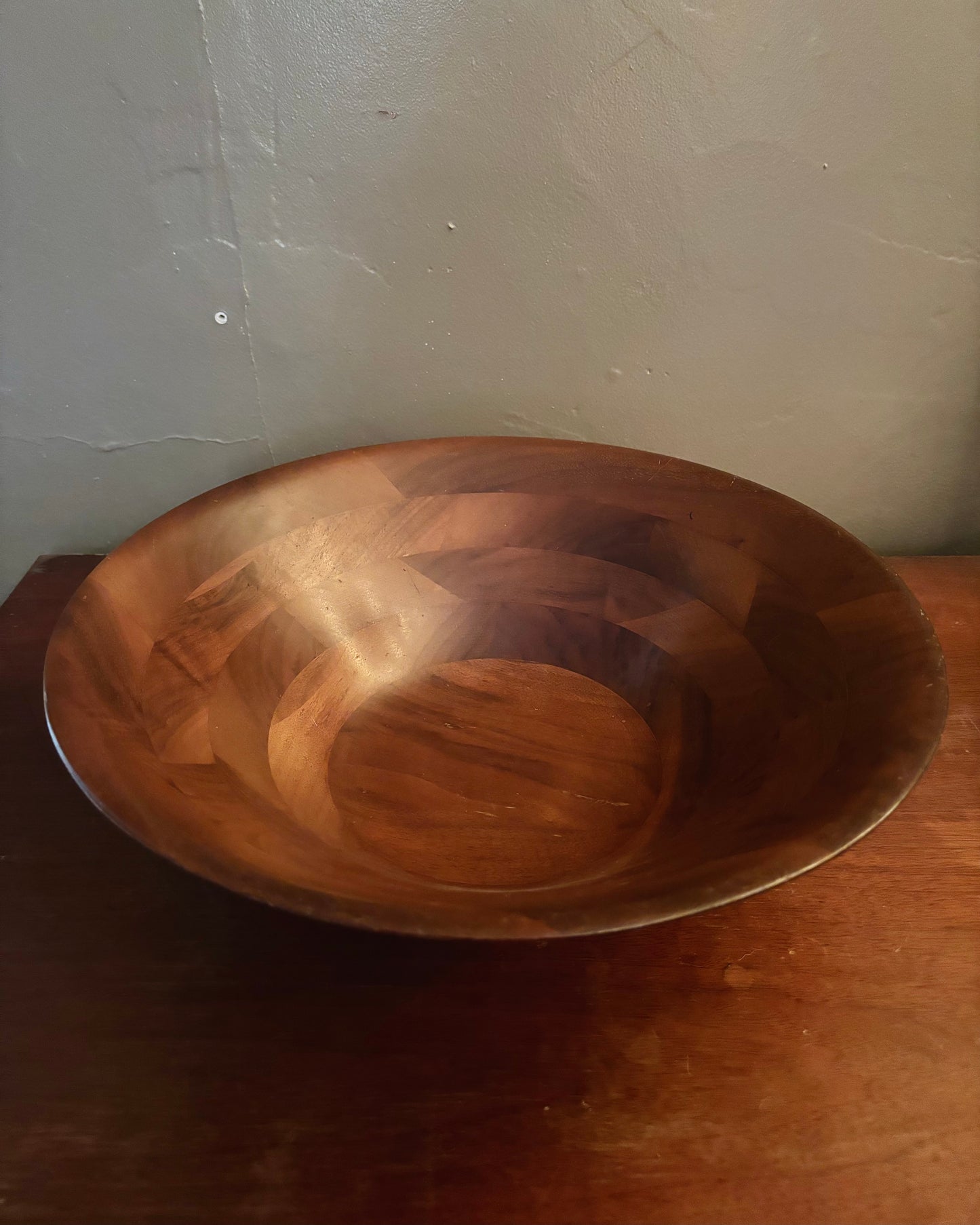 Vintage Walnut Salad Bowl