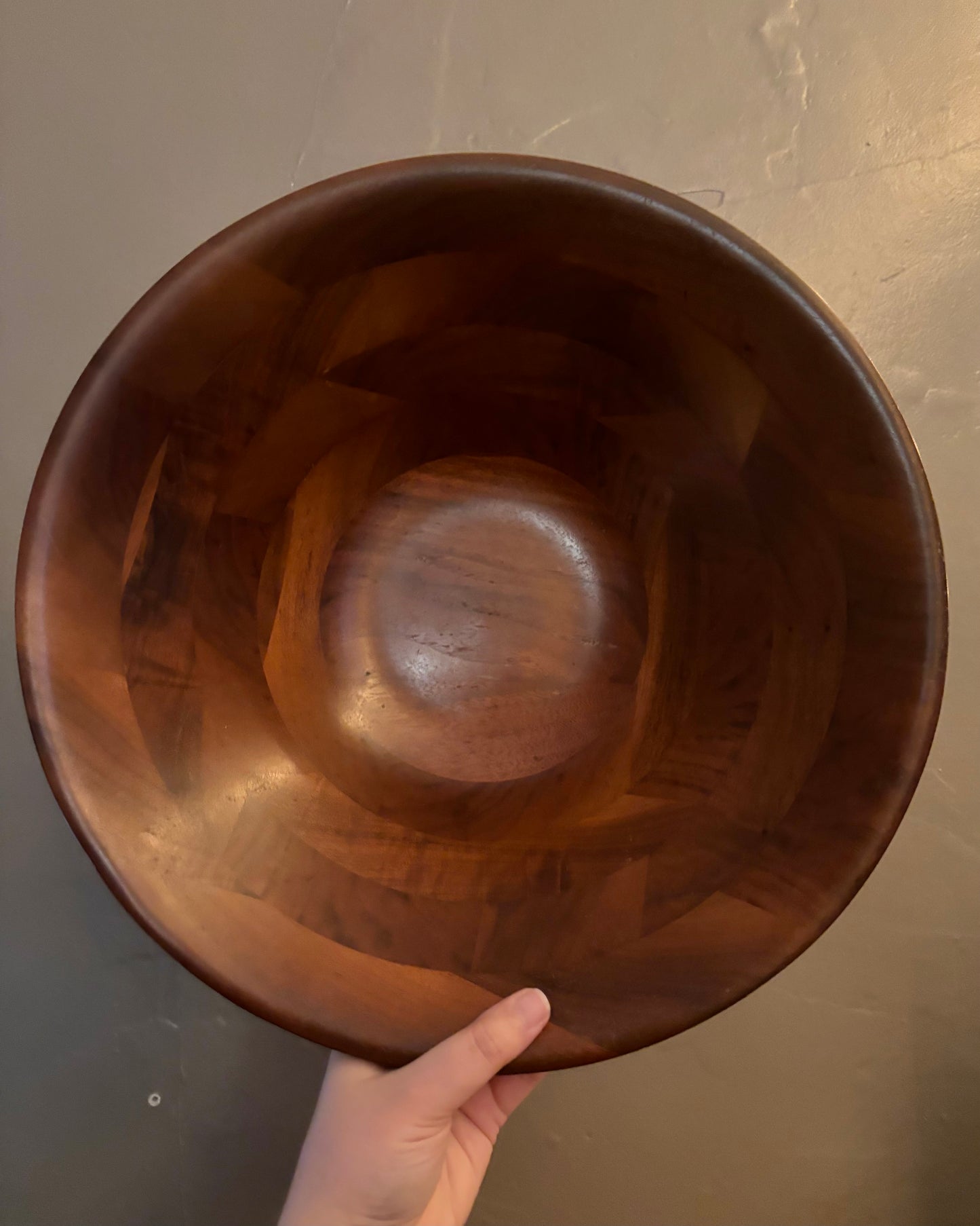 Vintage Walnut Salad Bowl