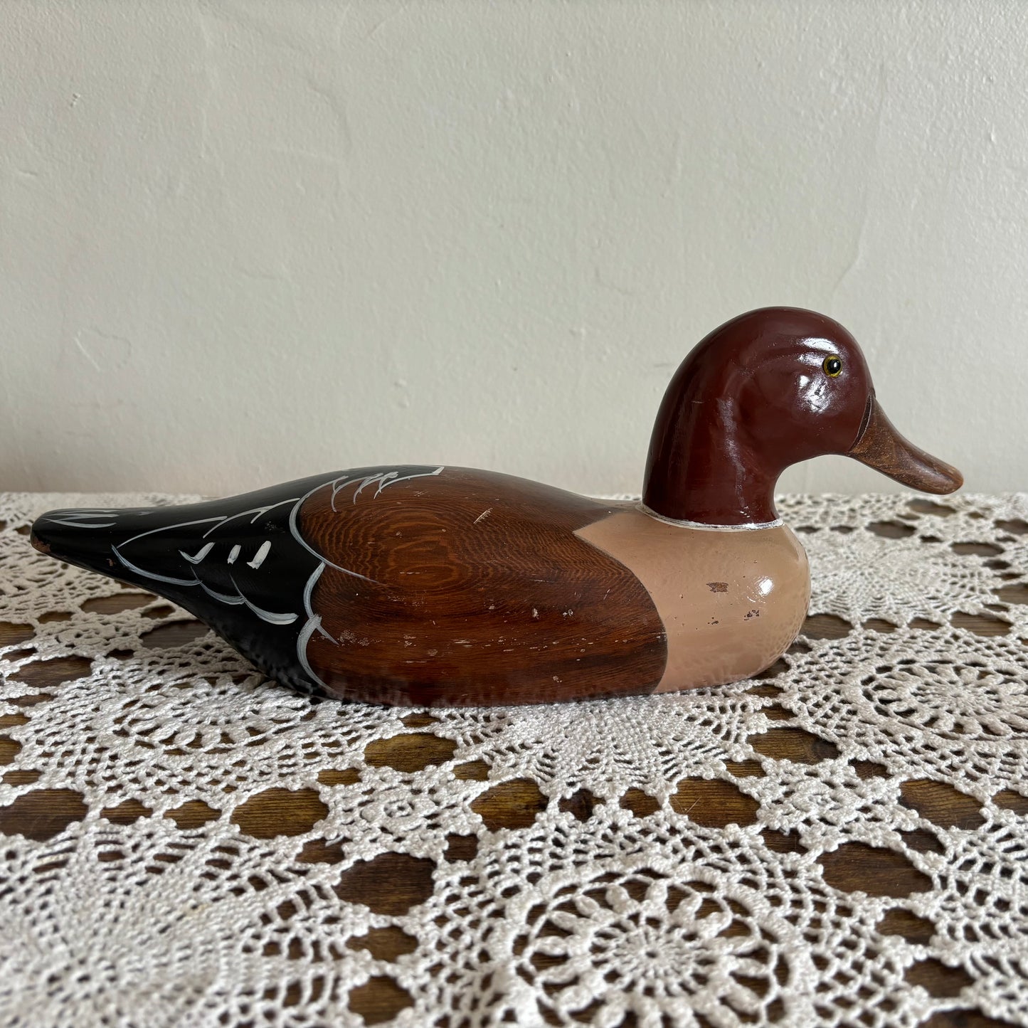 Vintage Hand Painted Wood Duck