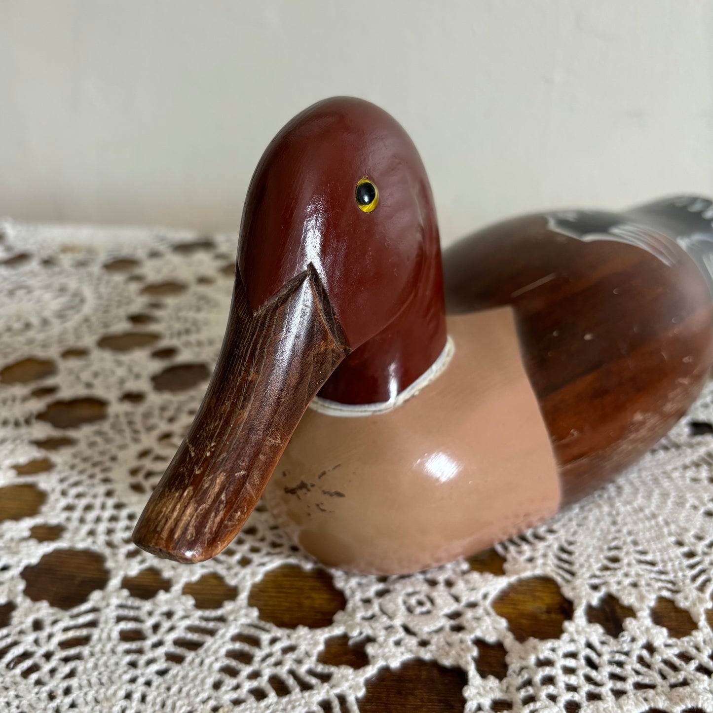 Vintage Hand Painted Wood Duck