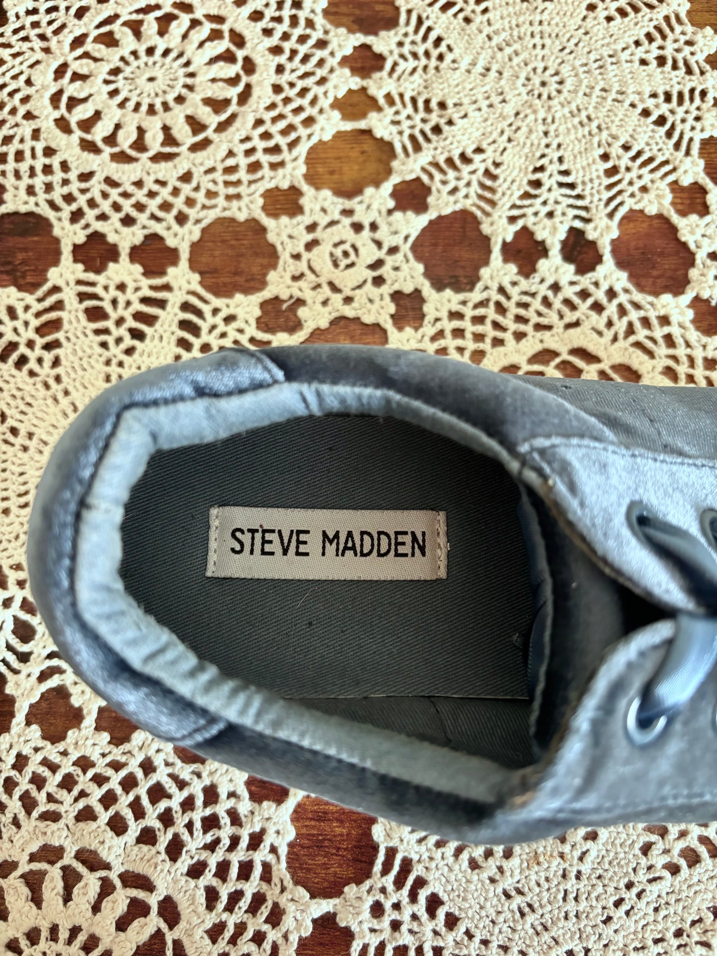 Steve Madden Blue Velvet Platform Sneakers