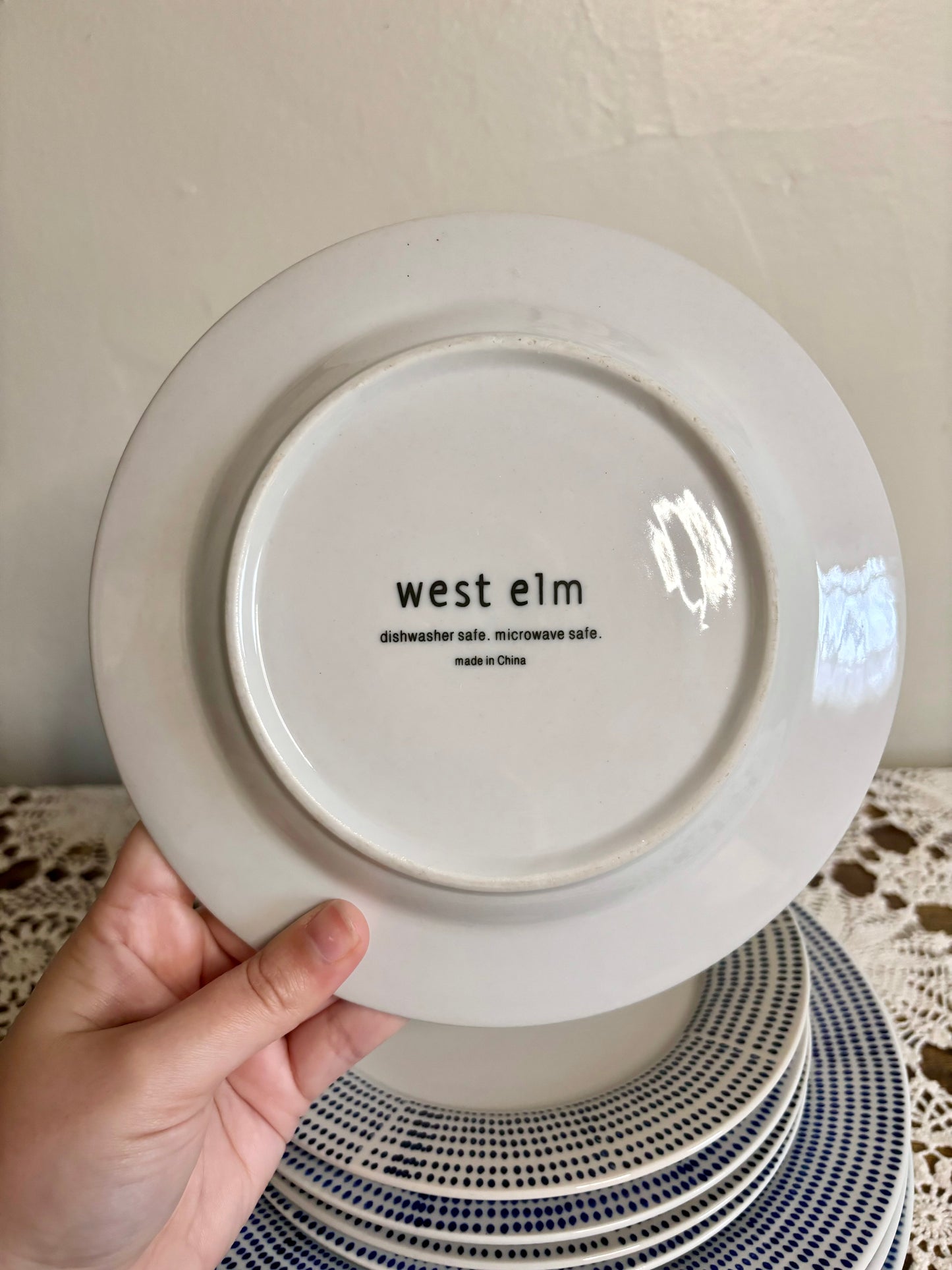 West Elm Dotted Salad & Dinner Plates