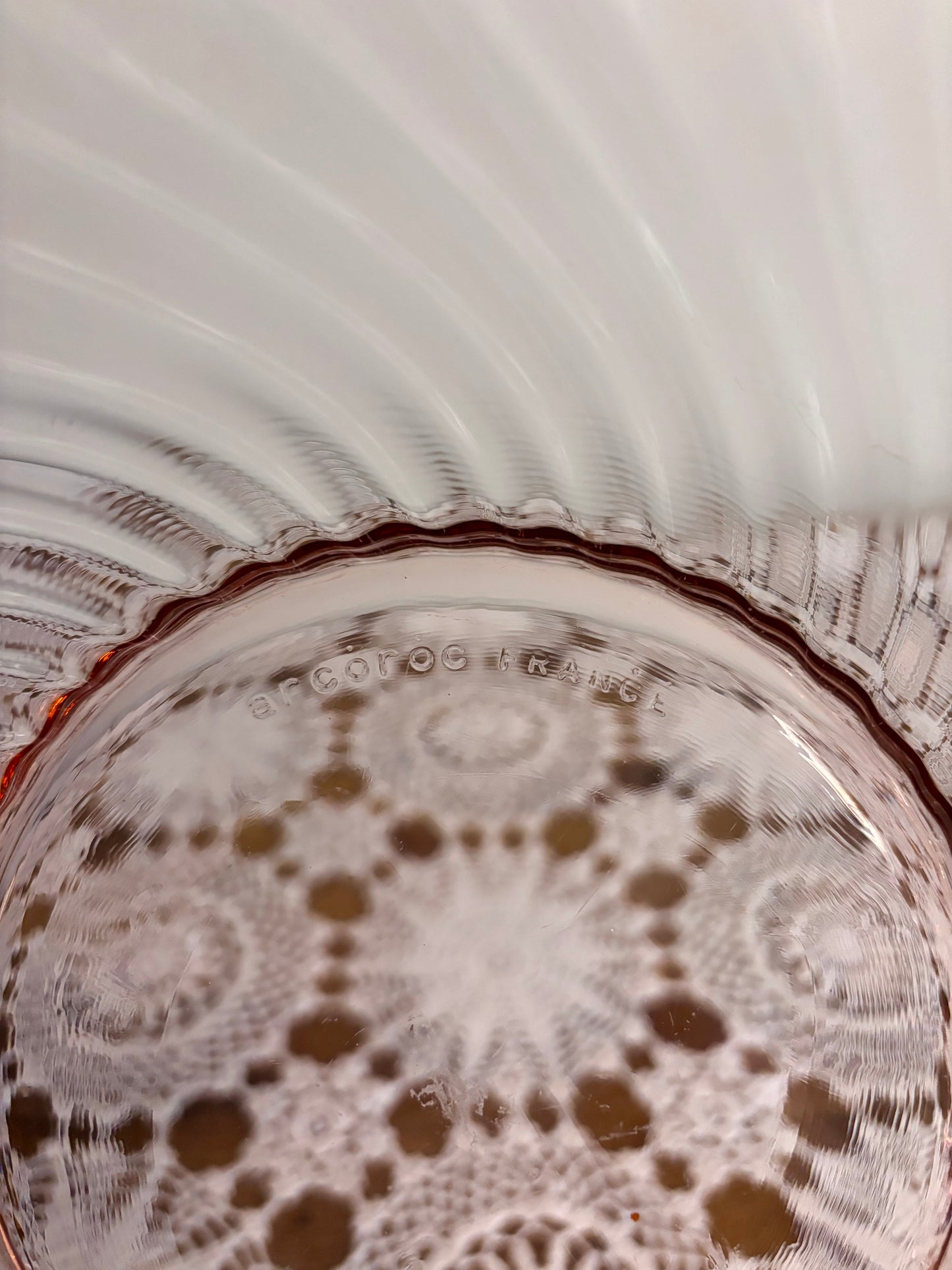 Vintage Pink Glass Serving Bowl