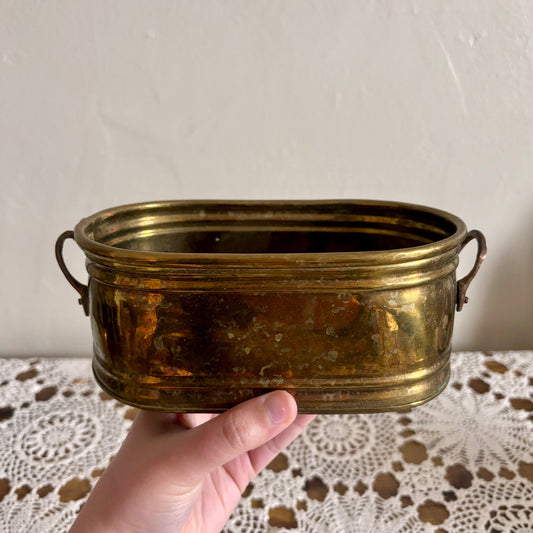 Vintage Brass Tub Planter