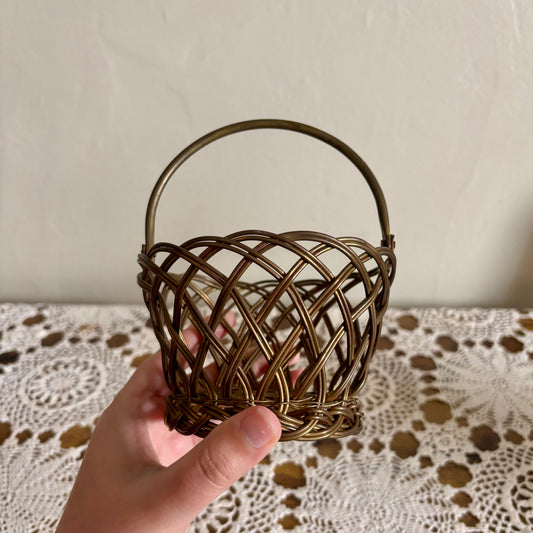 Small Vintage Brass Basket