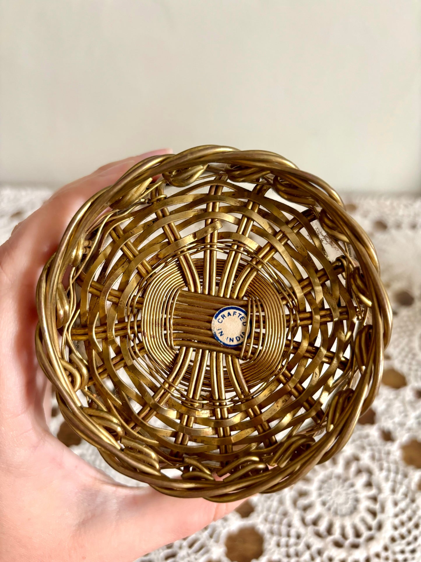 Small Vintage Brass Basket