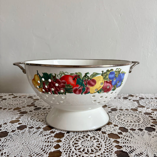 Vintage Enamelware Fruit & Veg Collander