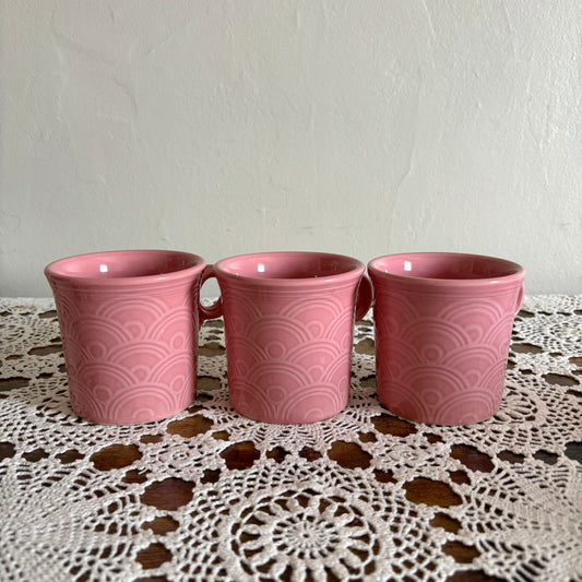 Vintage Fiesta Ware Pink Fan Mugs