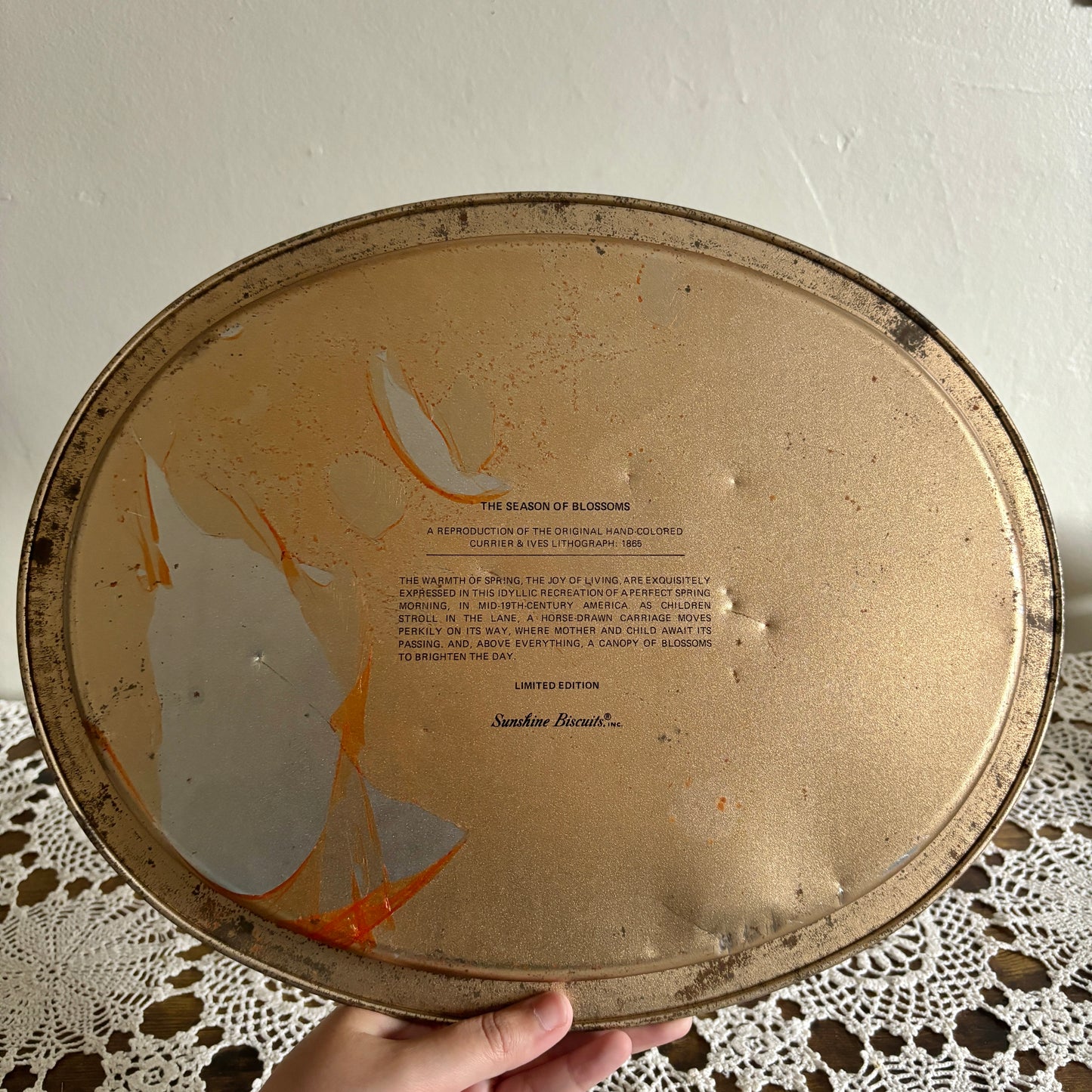 Vintage "Season of Blossoms" Metal Tray