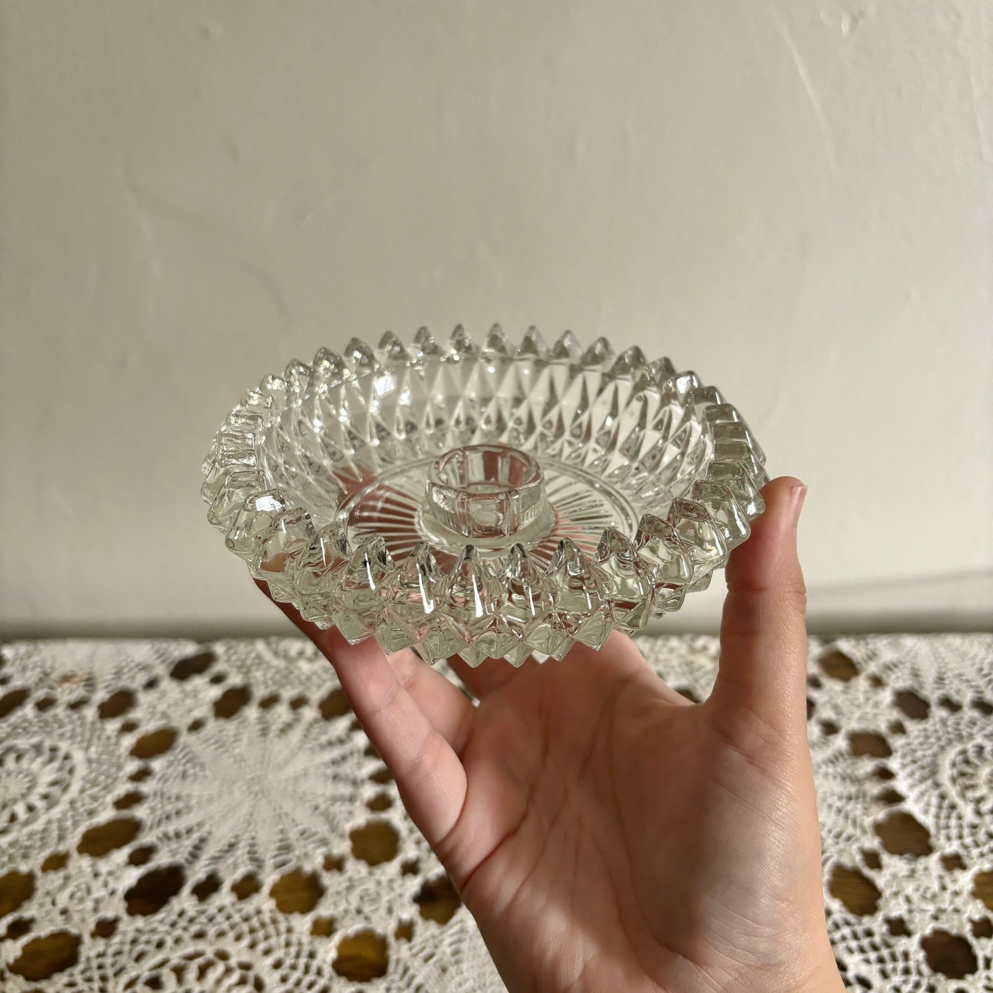 Vintage Crystal Candle Holder