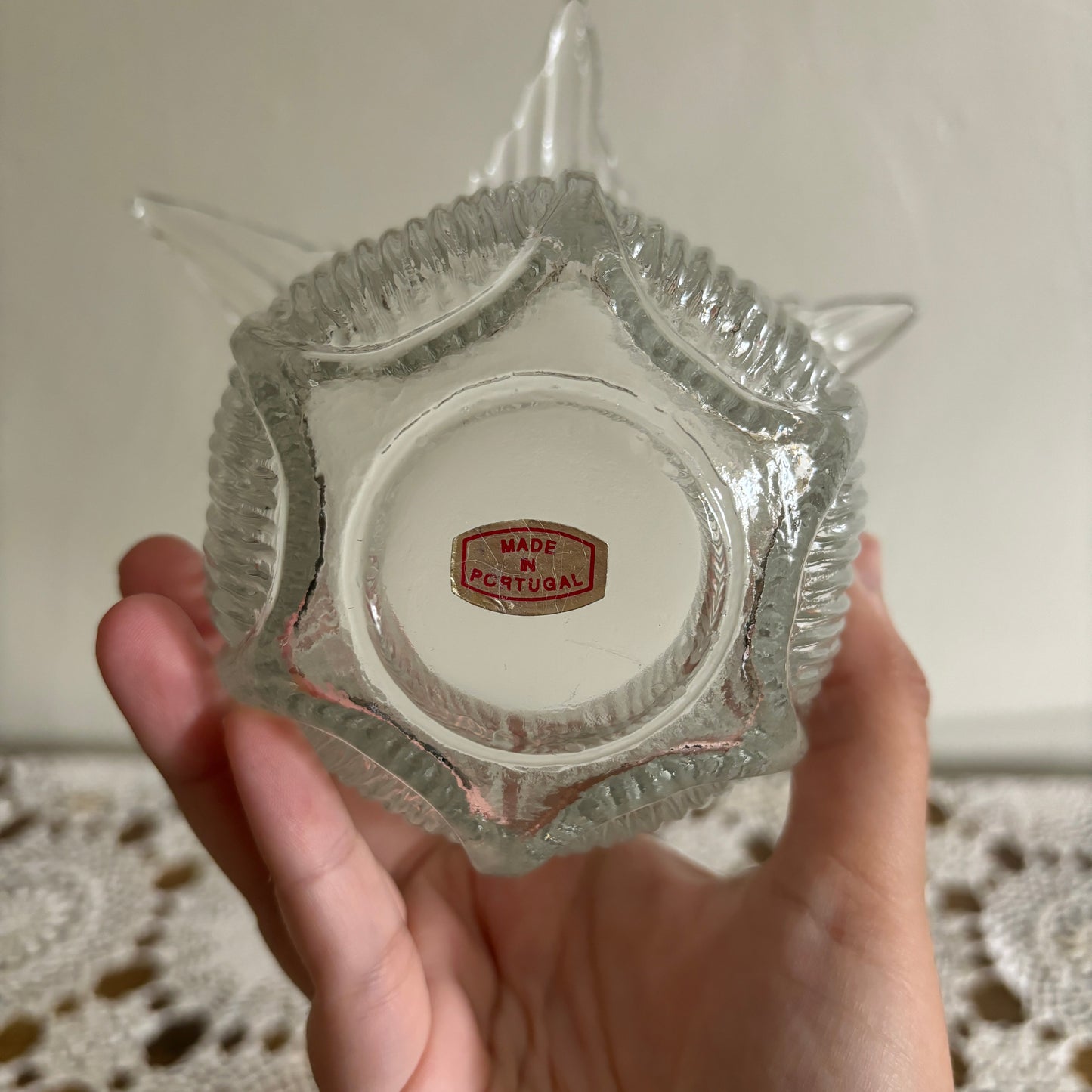 Portuguese Crystal Lotus Flower Votive