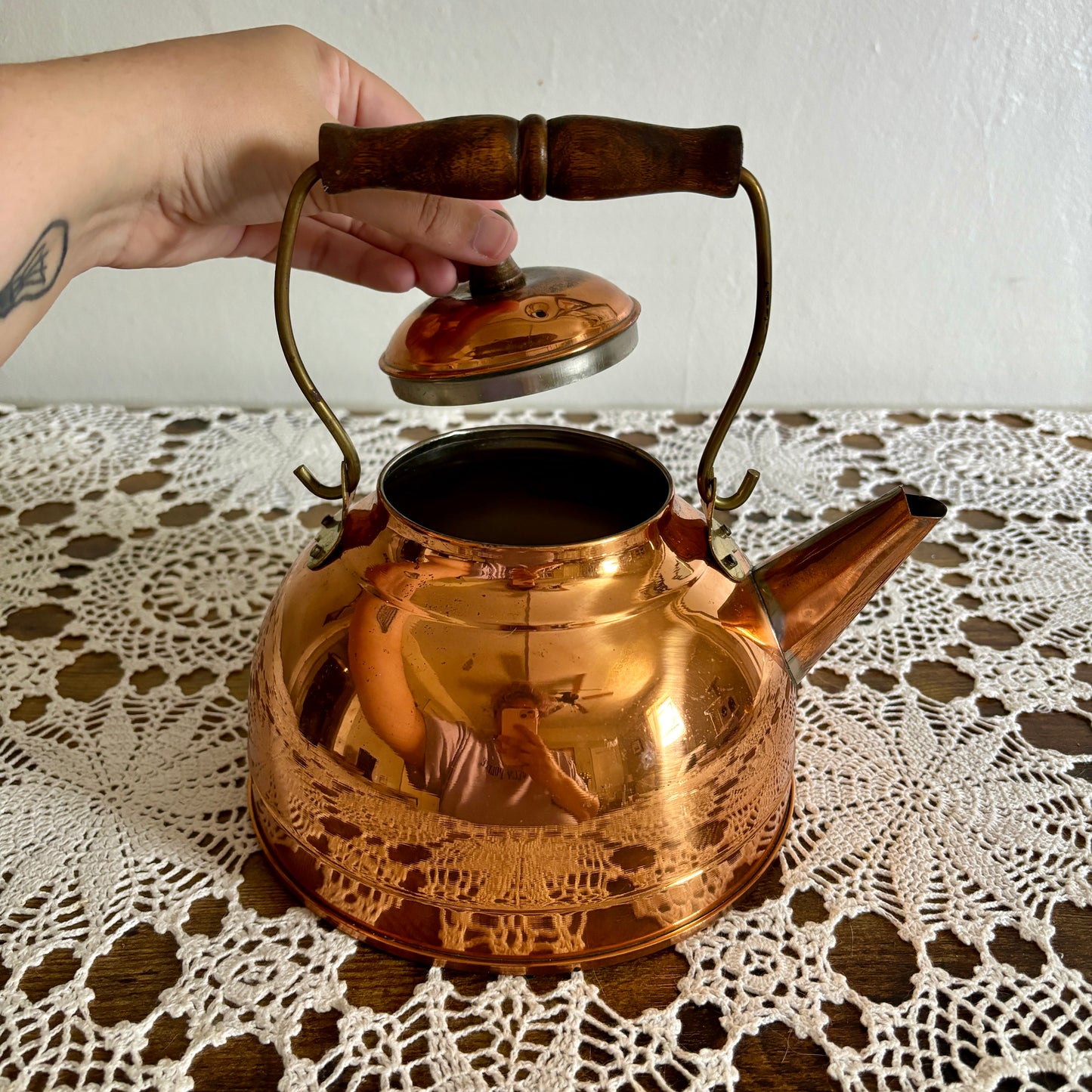 Vintage Copper Tea Kettle