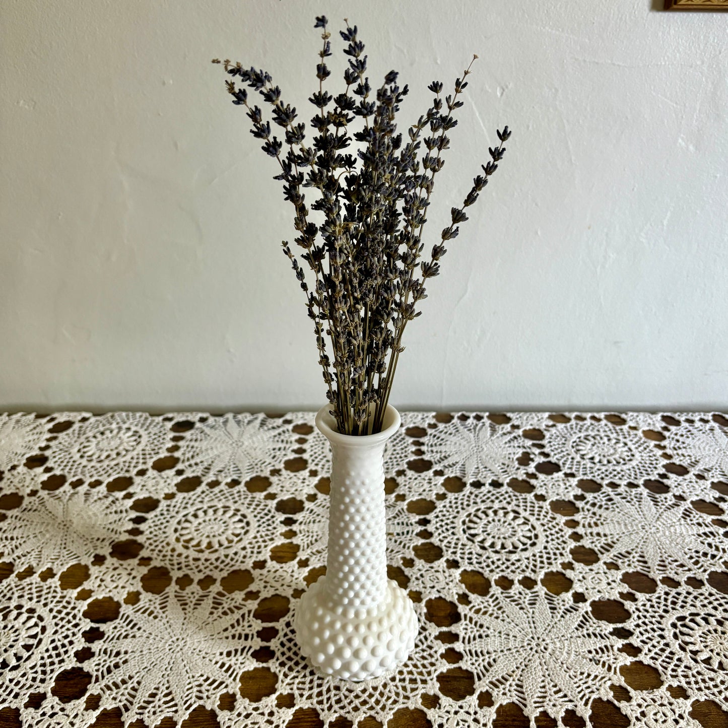 Vintage Milk Glass Hobnail Vase