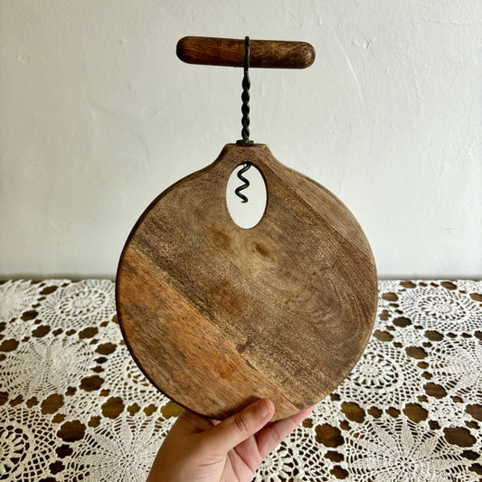 Corkscrew Wood Serving Board