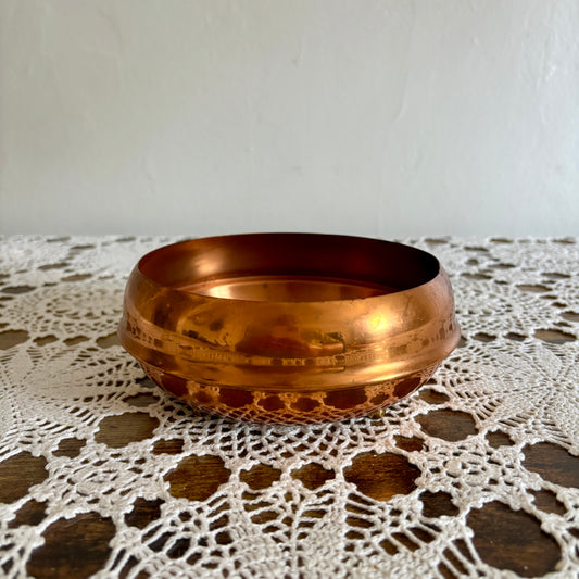 Vintage Footed Copper Planter