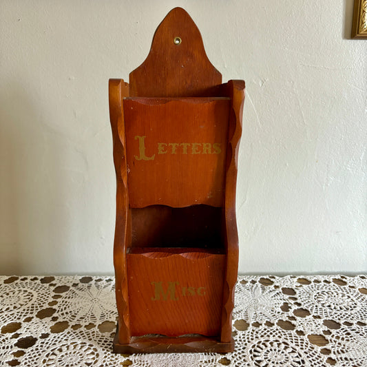 Vintage Wood Letter Box