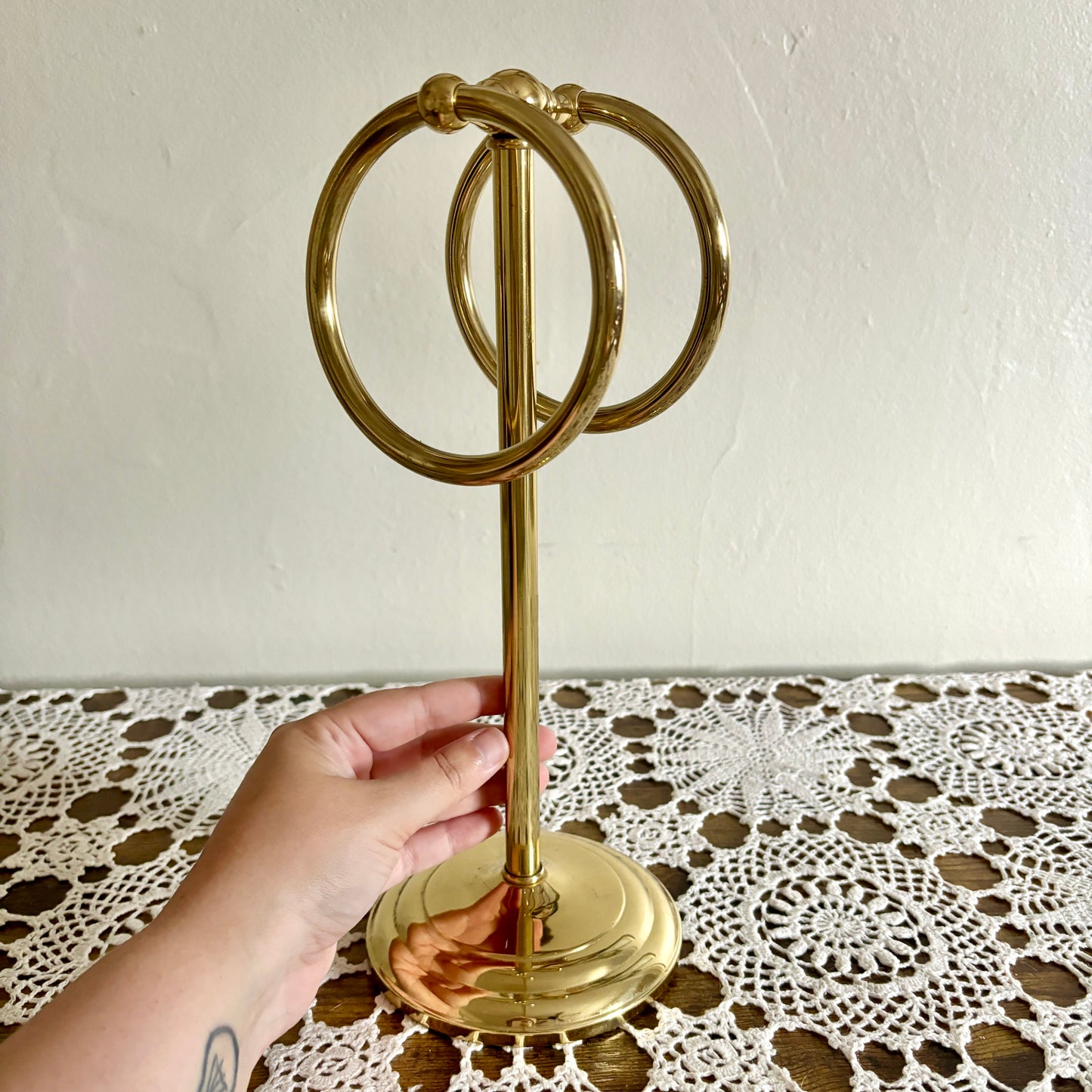 Vintage Solid Brass Hand Towel Holder