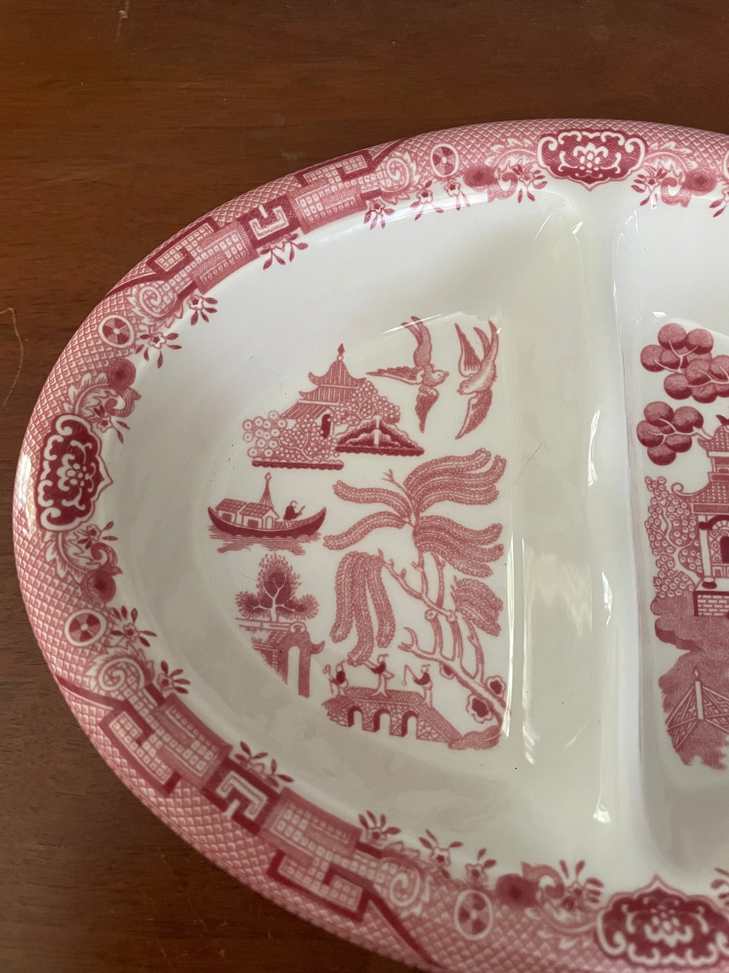 Churchill Pink Willow Sectioned Dish