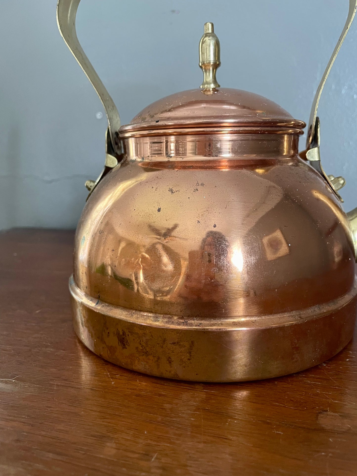 Vintage Copper & Brass Tea Kettle