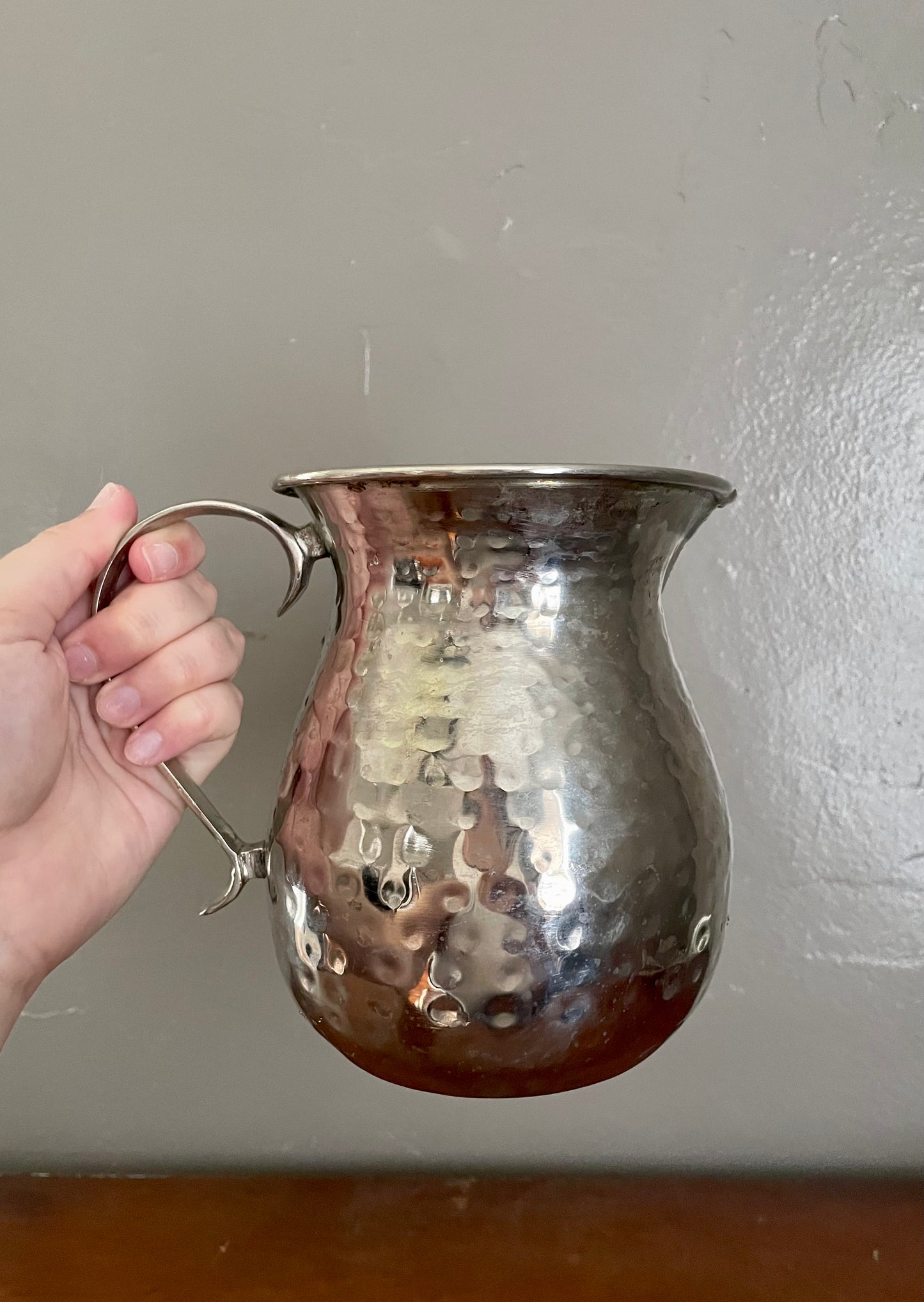 Vintage Hammered Silver Pitcher