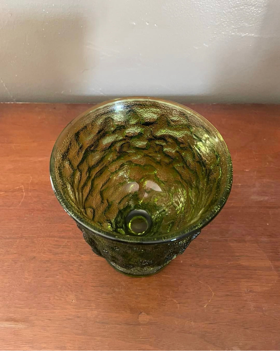 Green Glass Goblet Planter