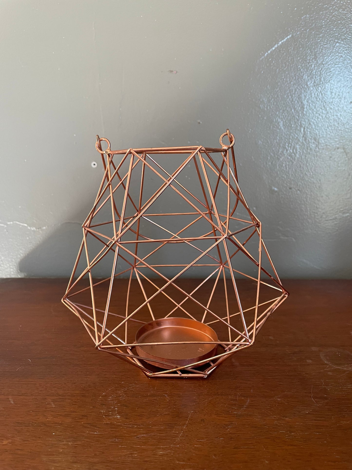 Rose Gold Wire Candle Lantern