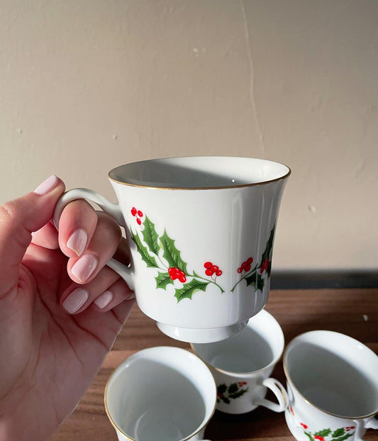 Fine China Christmas Teacups