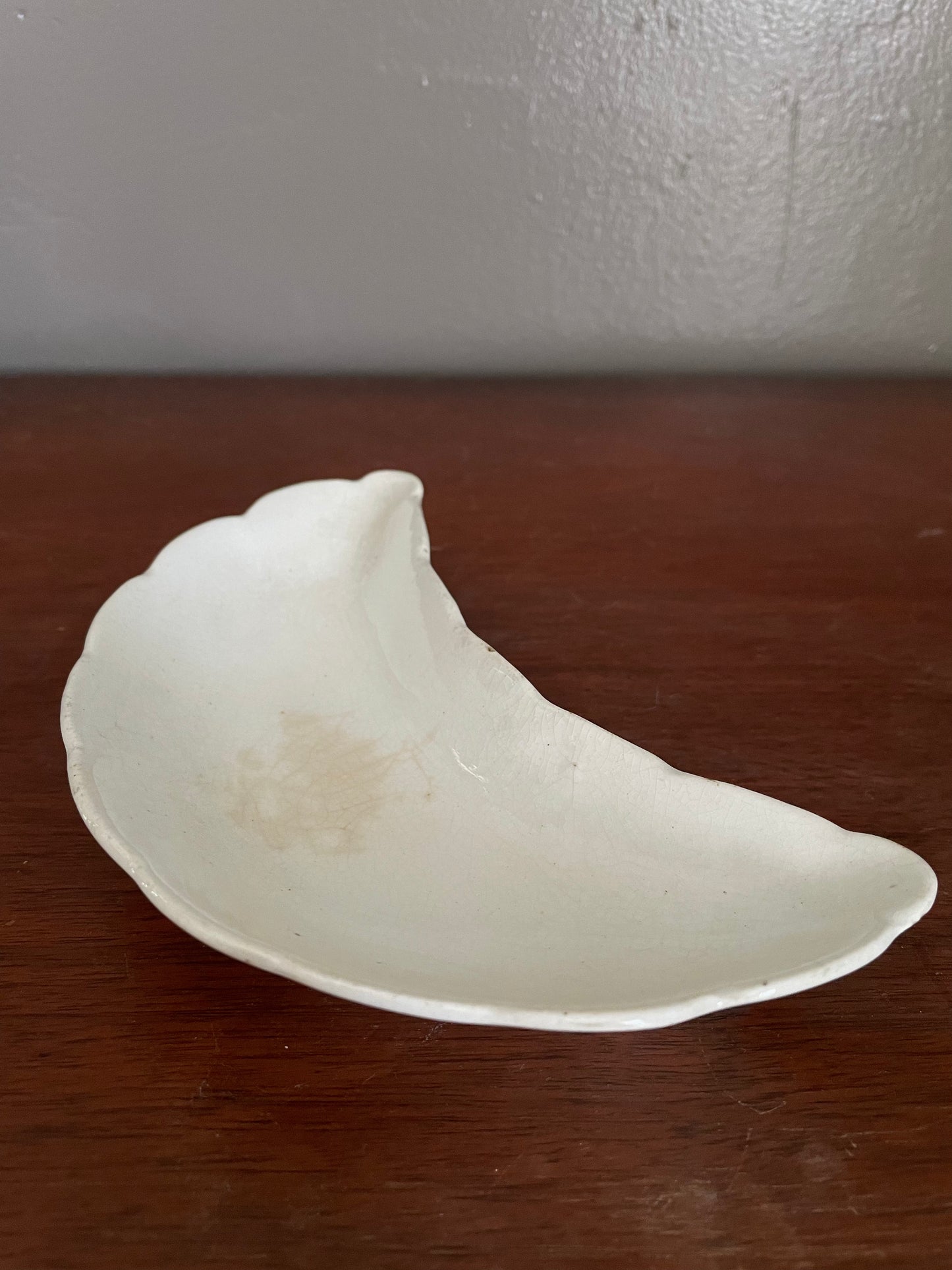 Vintage Semi-Porcelain Crescent Moon Dish