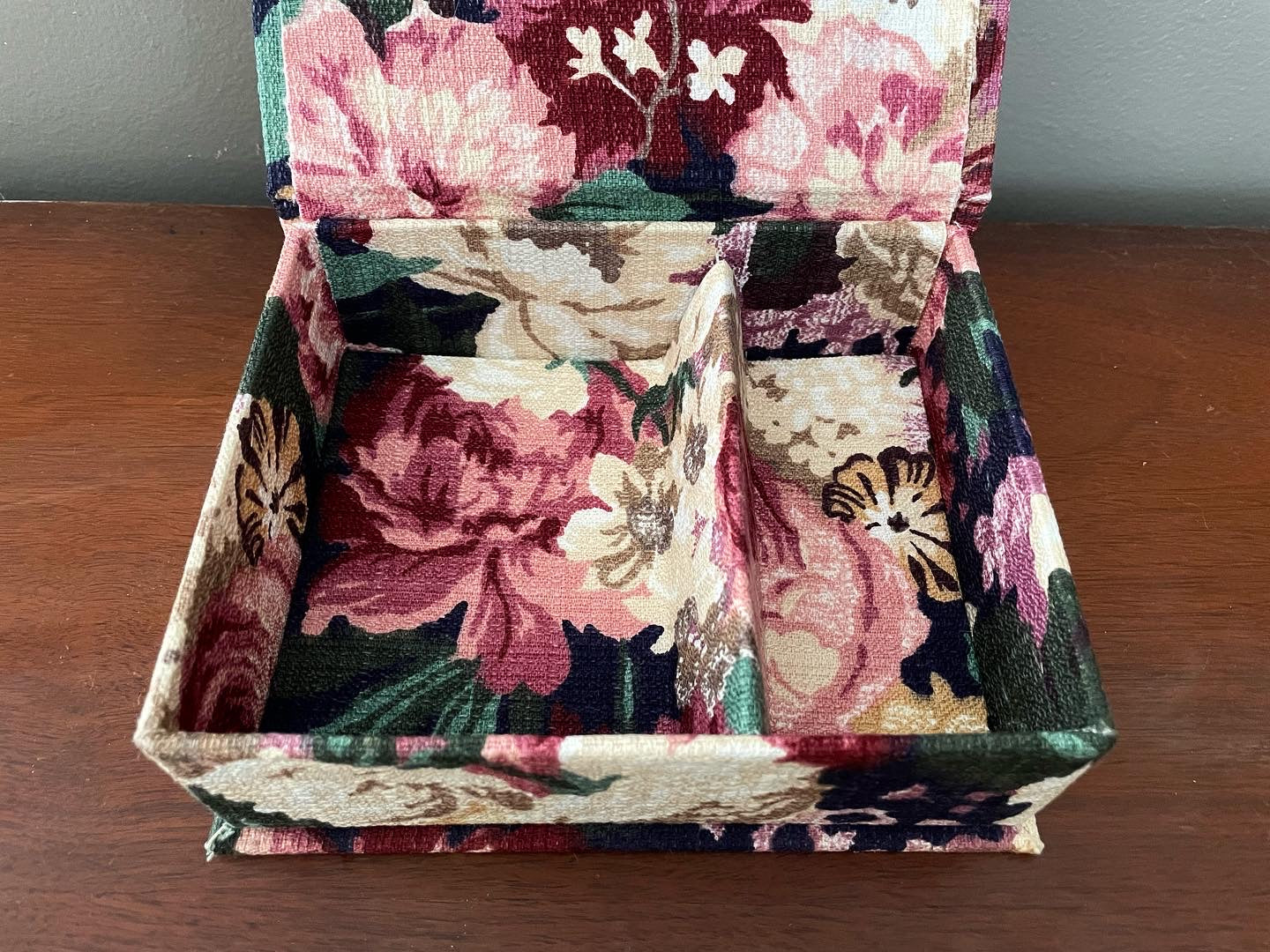 Floral Upholstered Jewelry Box