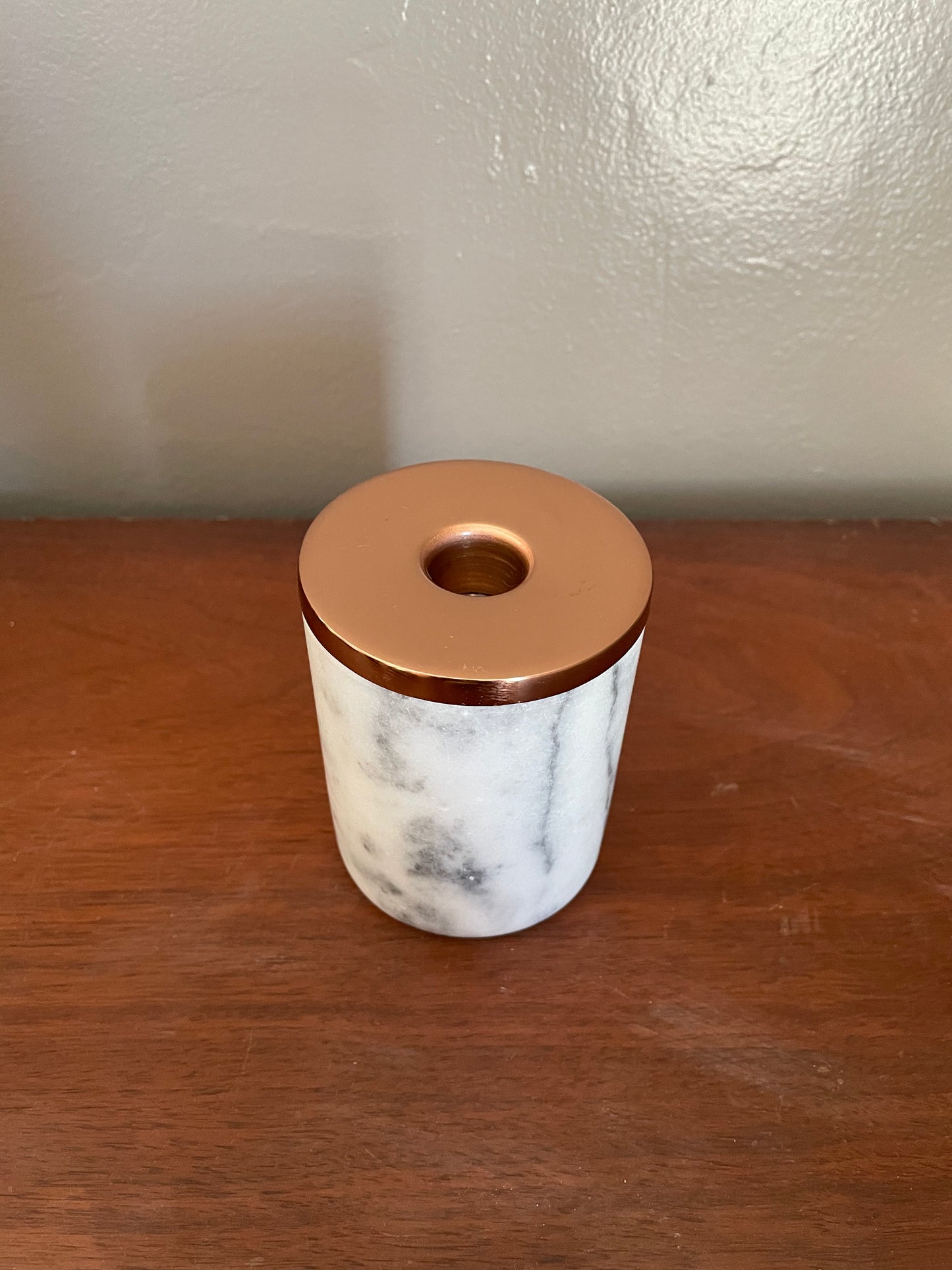 Genuine Marble & Rose Gold Pillar Candle Base