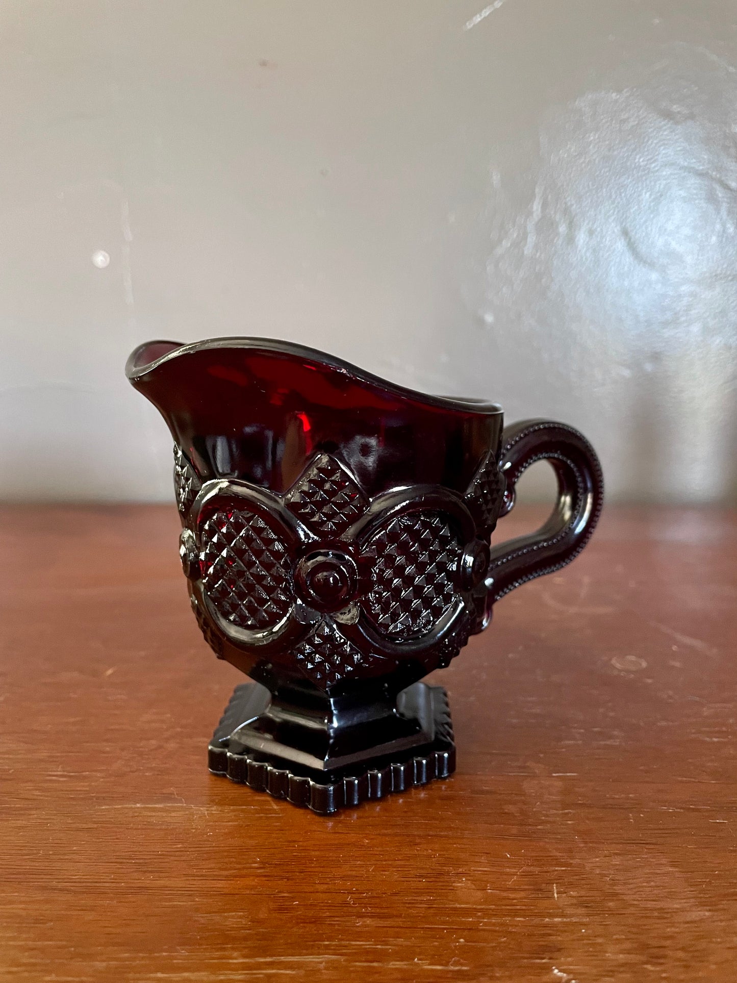 Vintage 1876 Avon Ruby Red Creamer Cup