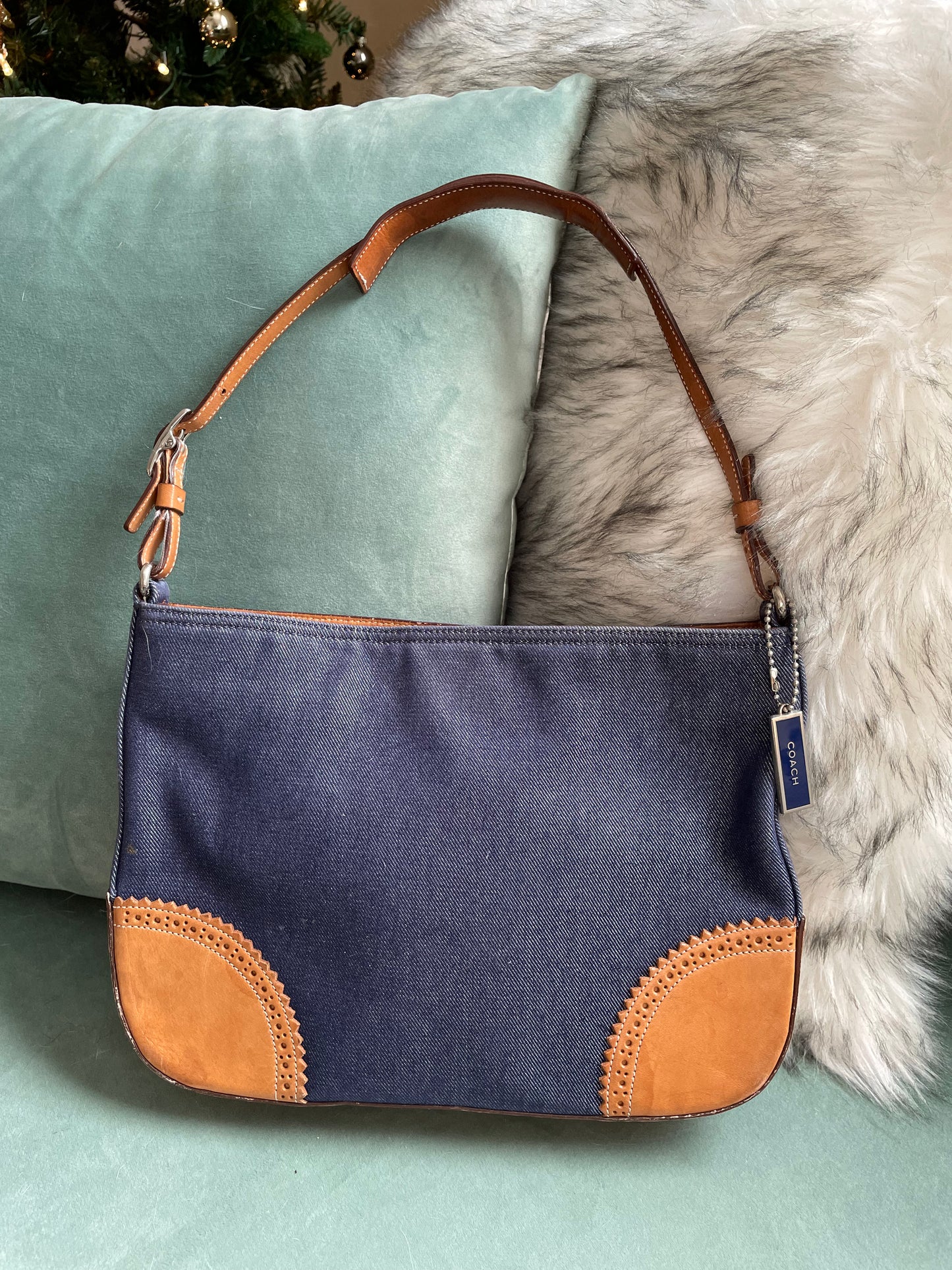 Coach Denim and Leather Handbag