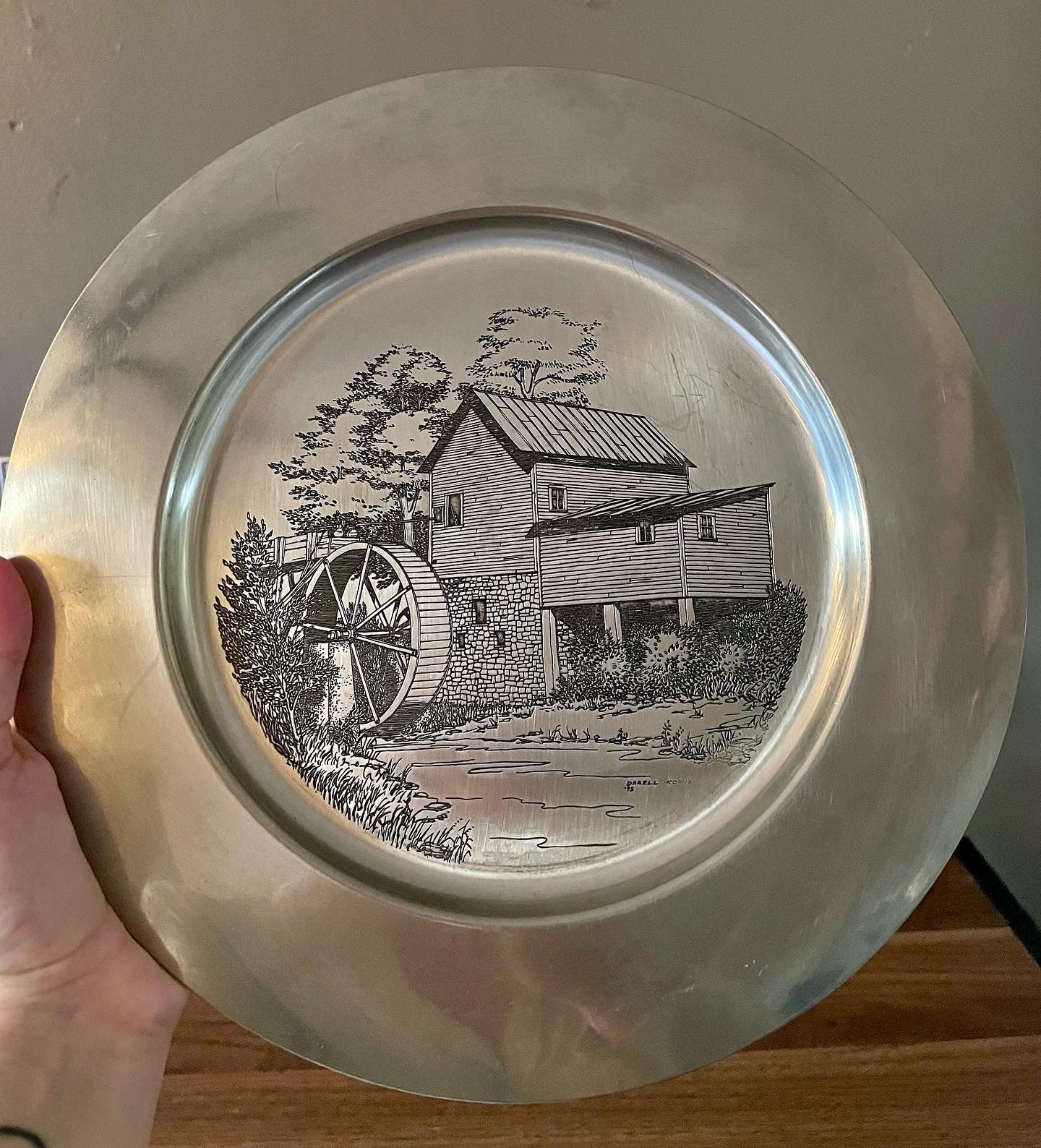 “The Southern Countryside” Full Collection of 8 Limited Edition 1972-1978 Etched Pewter Plates by Darell Koons