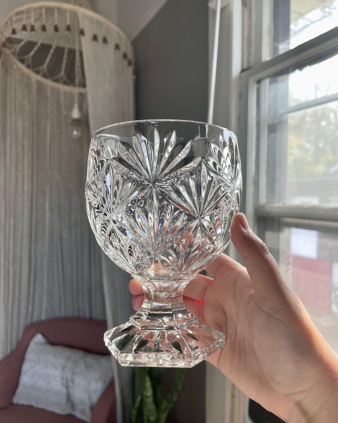 Crystal Cut Glass Goblet