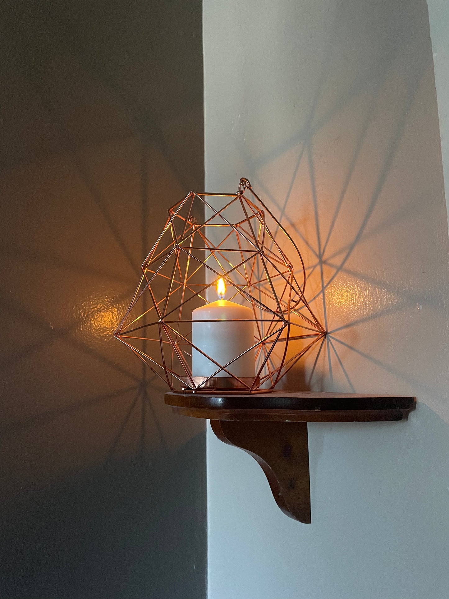 Rose Gold Wire Candle Lantern